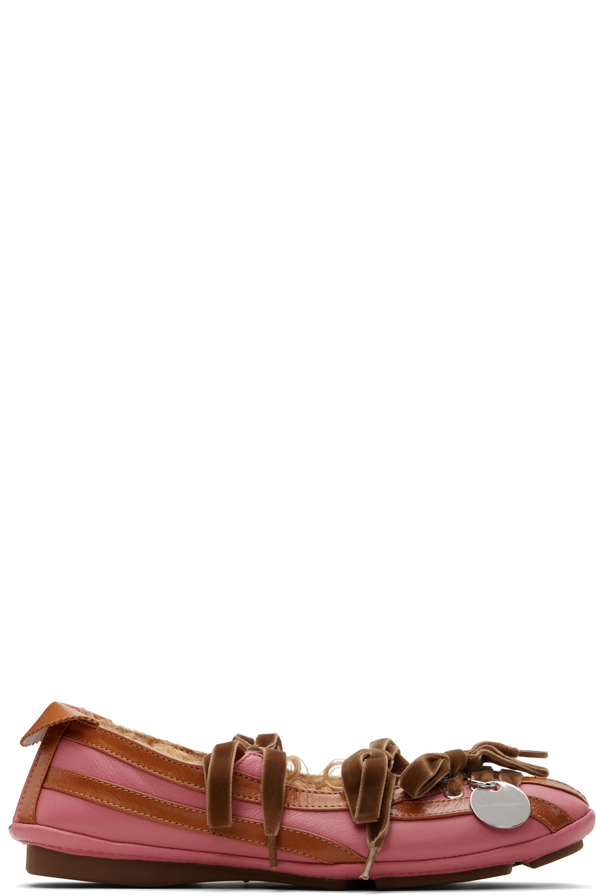 Kiko Kostadinov - Ballerines Lella rose et brun exclusives à SSENSE