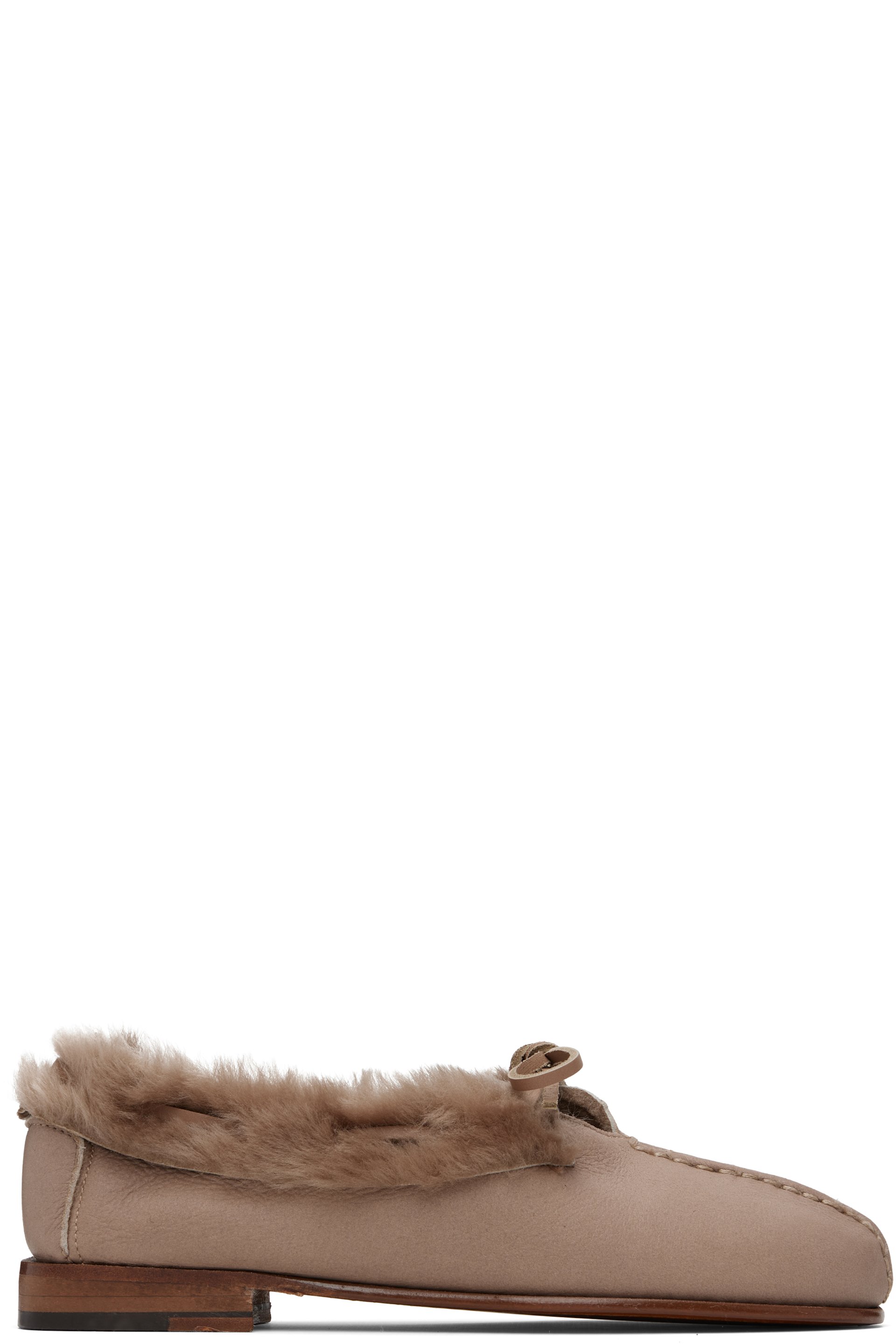 HEREU - Taupe Tilla Shearling Loafers