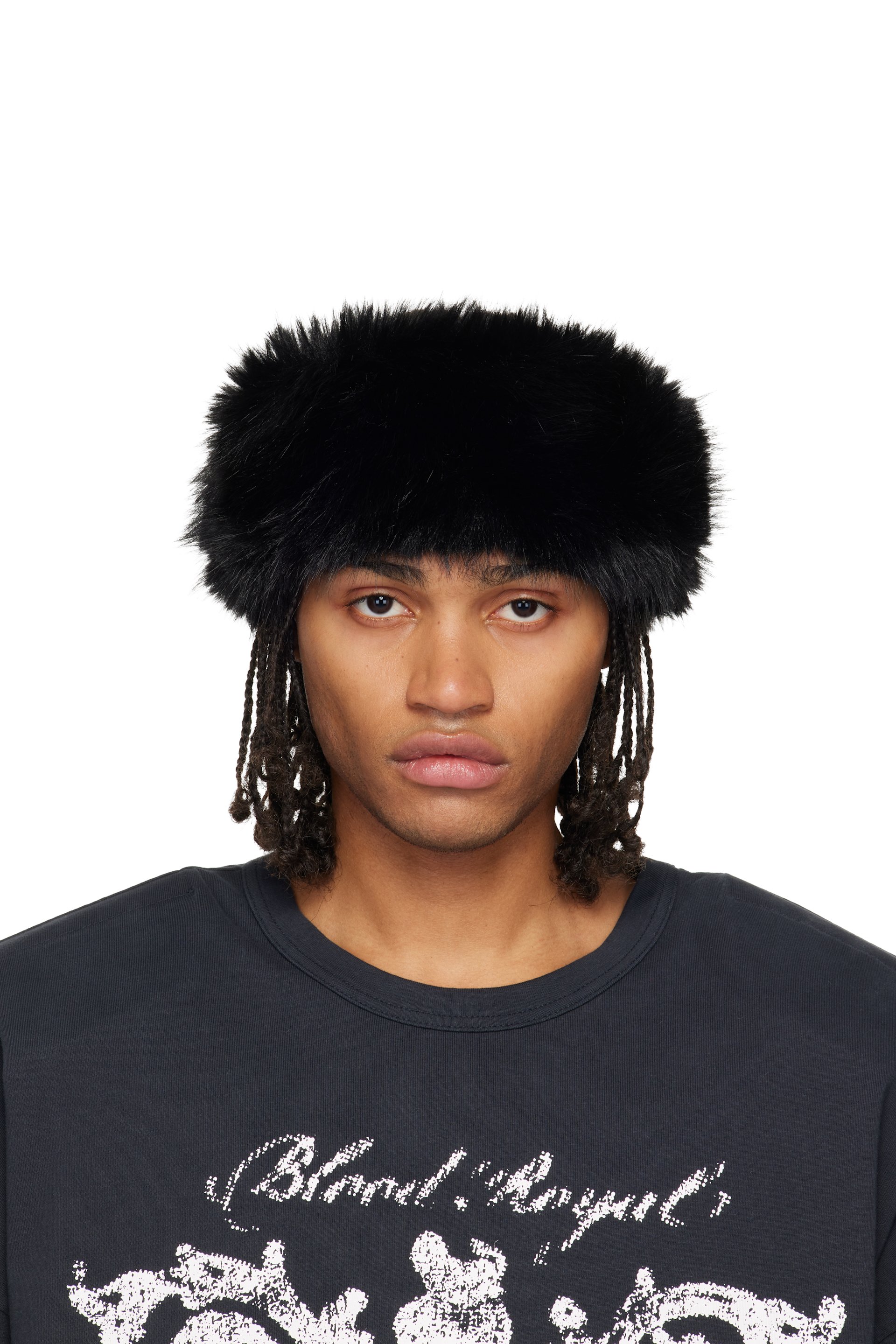 VAQUERA - Black Faux-Fur Headband