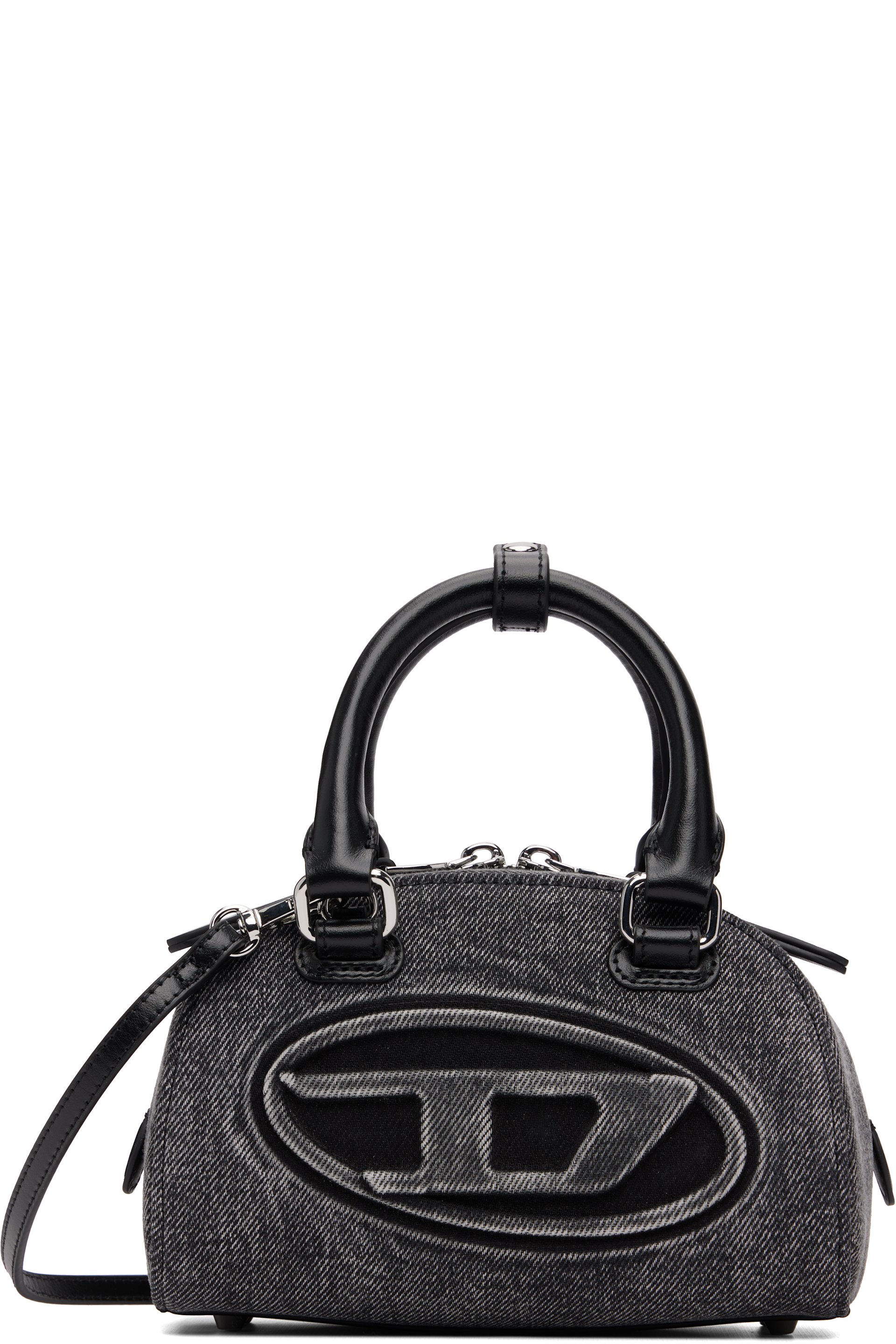 Diesel - Mini sac de bowling Dome gris à logo 1DR