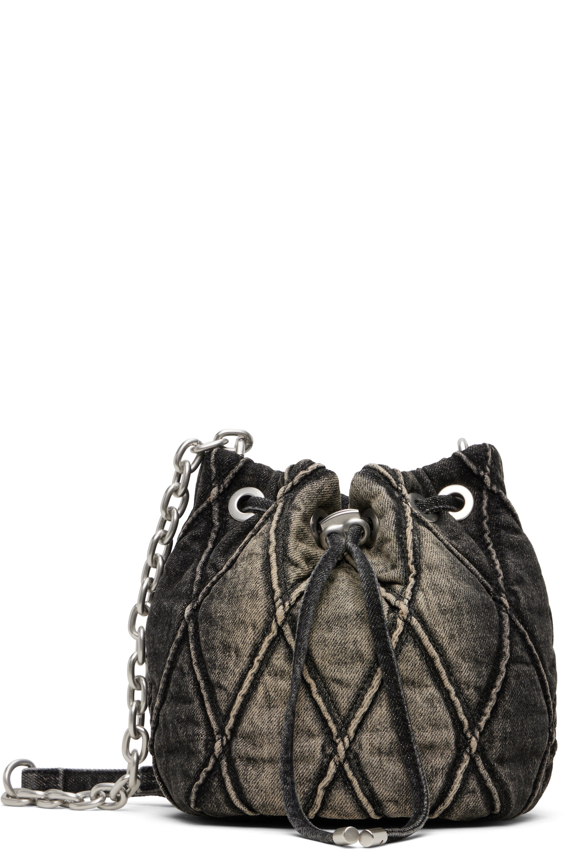 Diesel - Sac seau noir à breloques à logo
