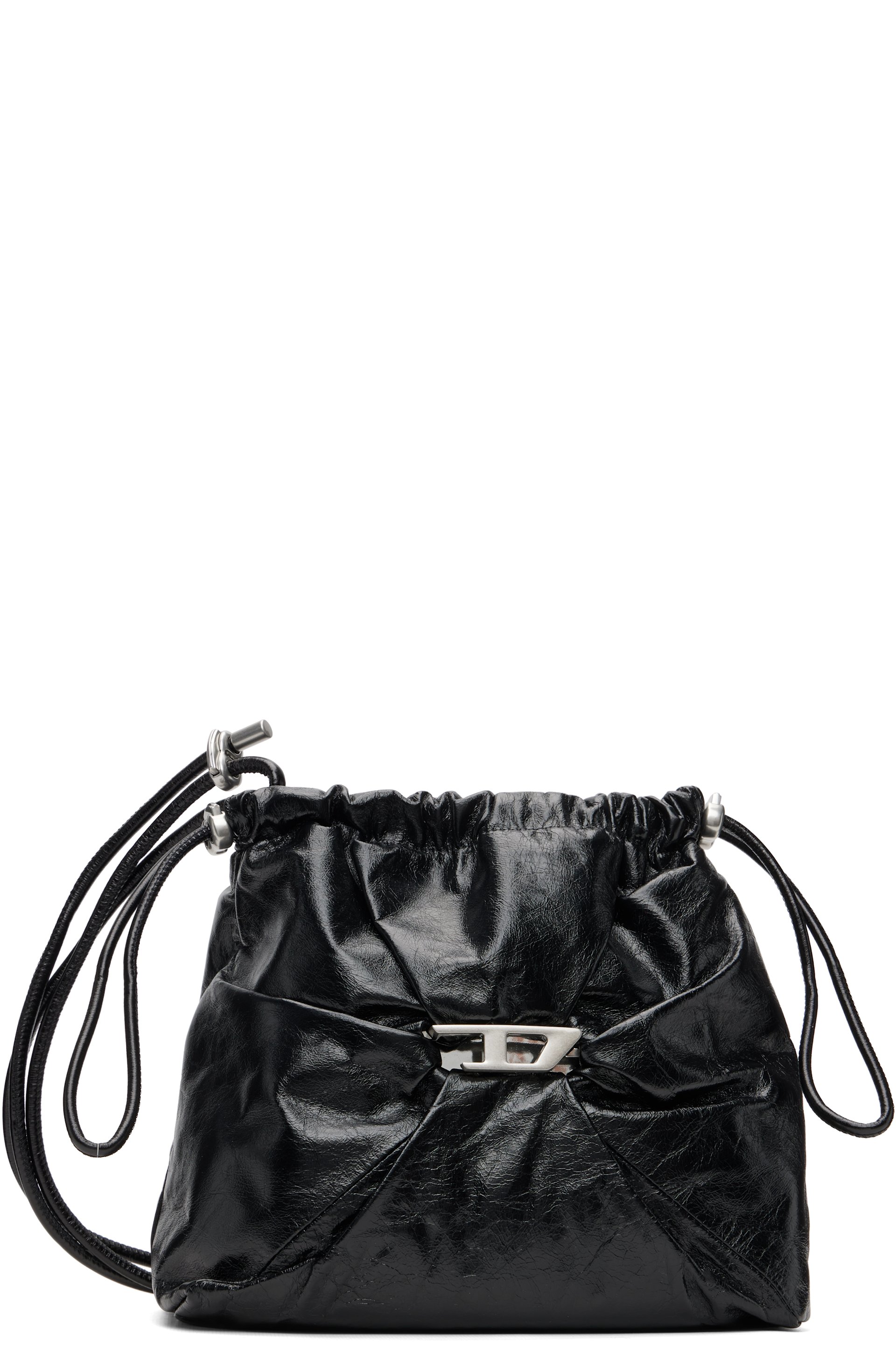 Diesel - Sac seau noir à ferrure à logo et à fronces