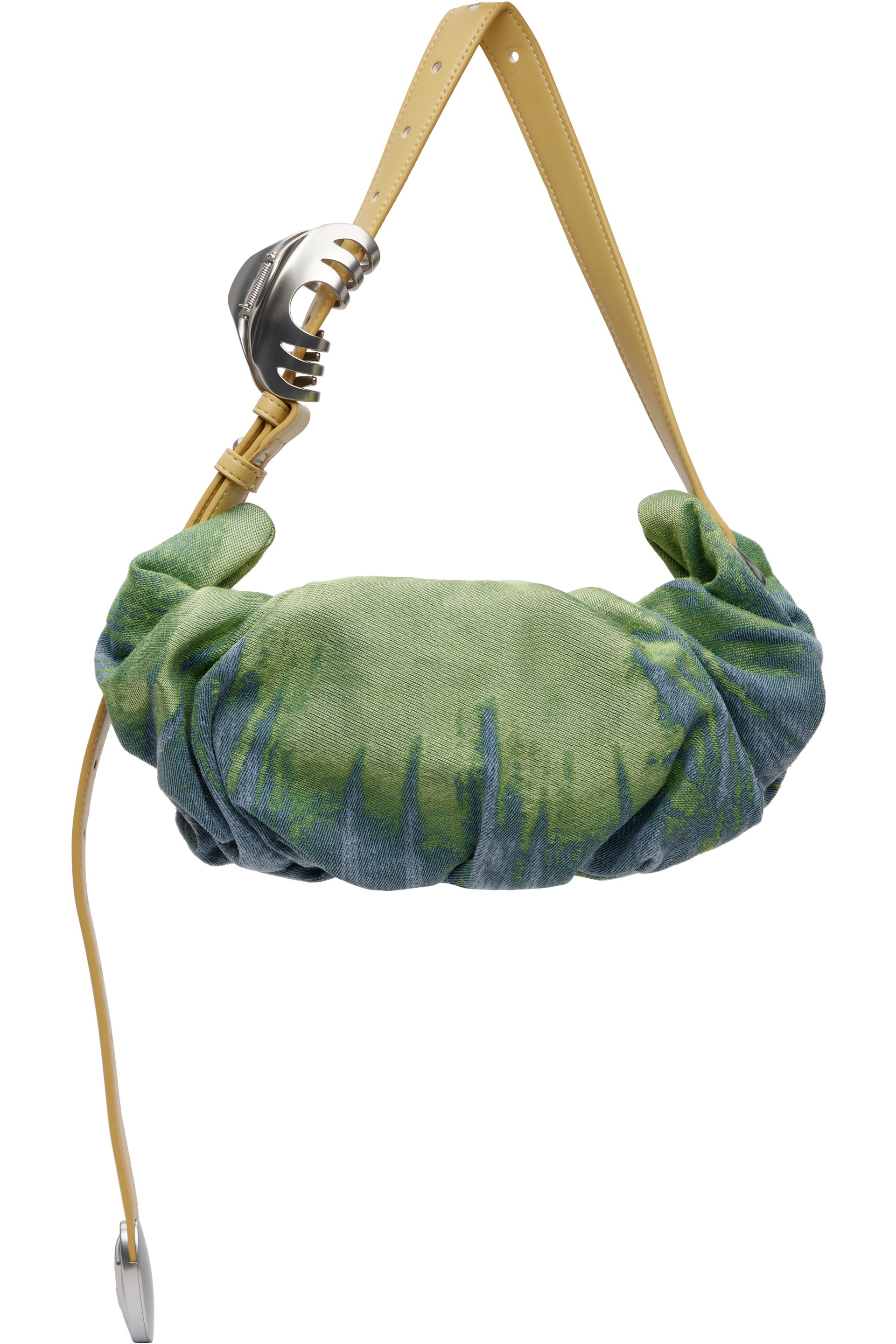 Diesel - Petit sac vert et bleu à effet ruché et à pince à cheveux