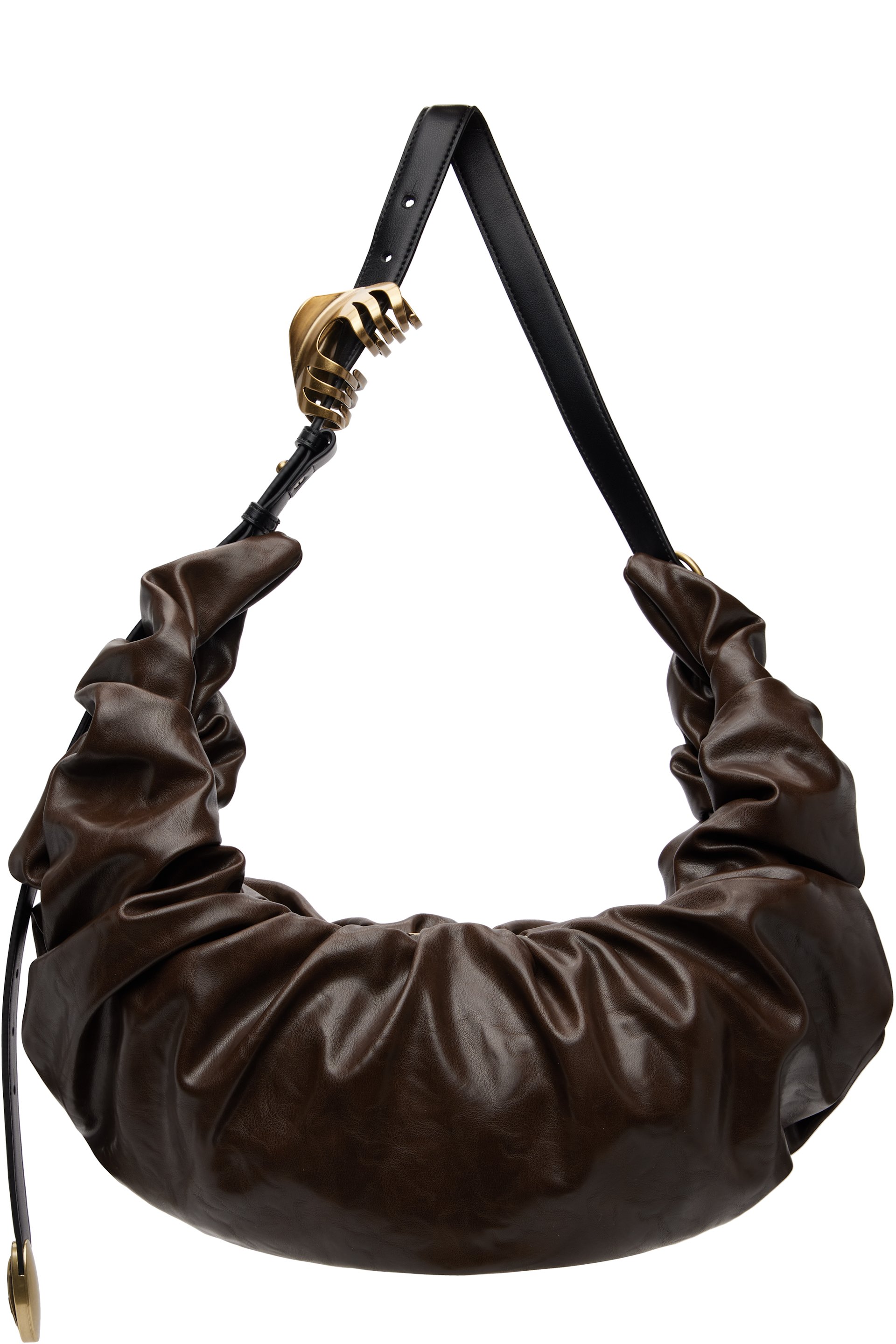 Diesel - Grand sac brun à effet ruché et à pince à cheveux