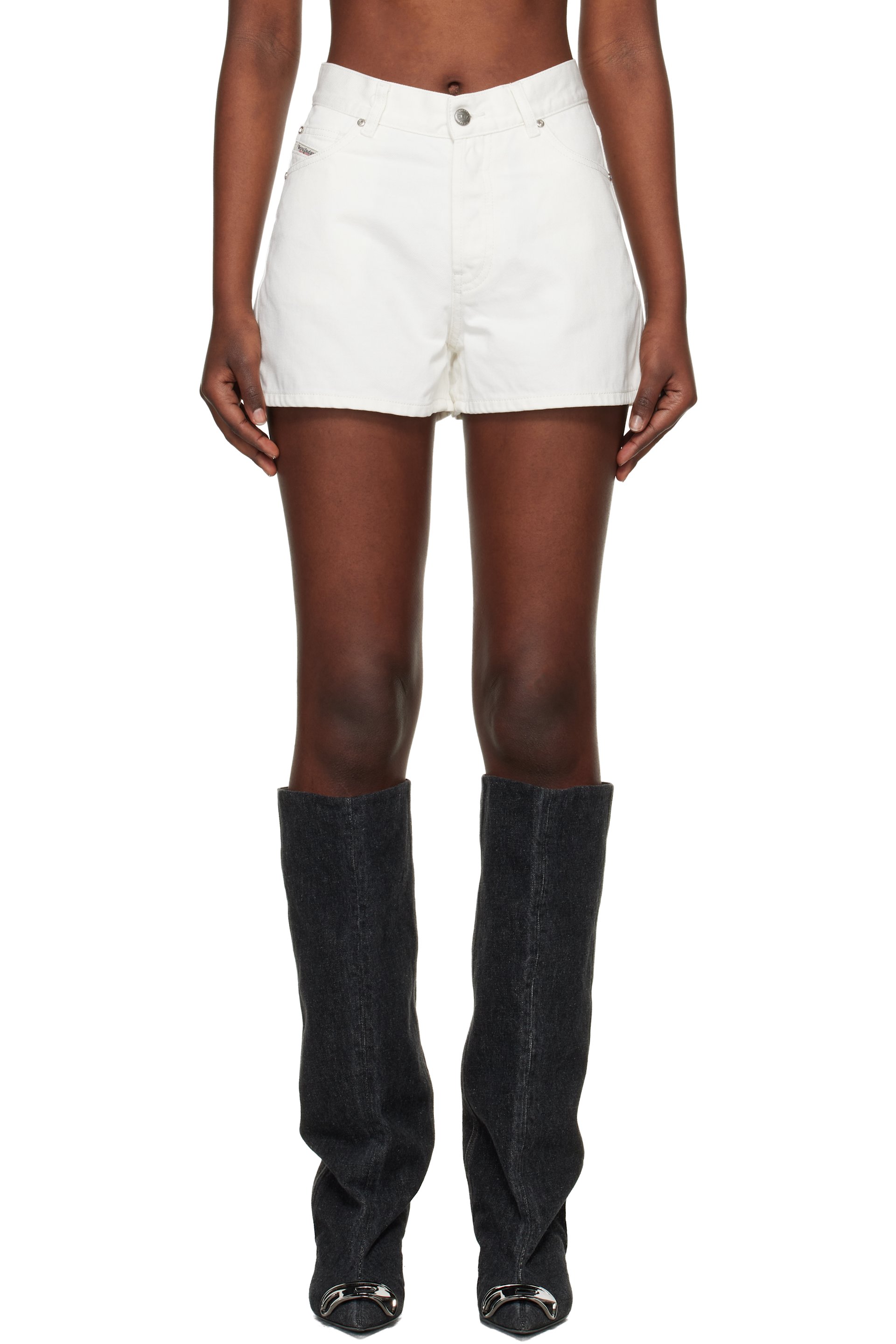 Diesel - Short Helios blanc en denim