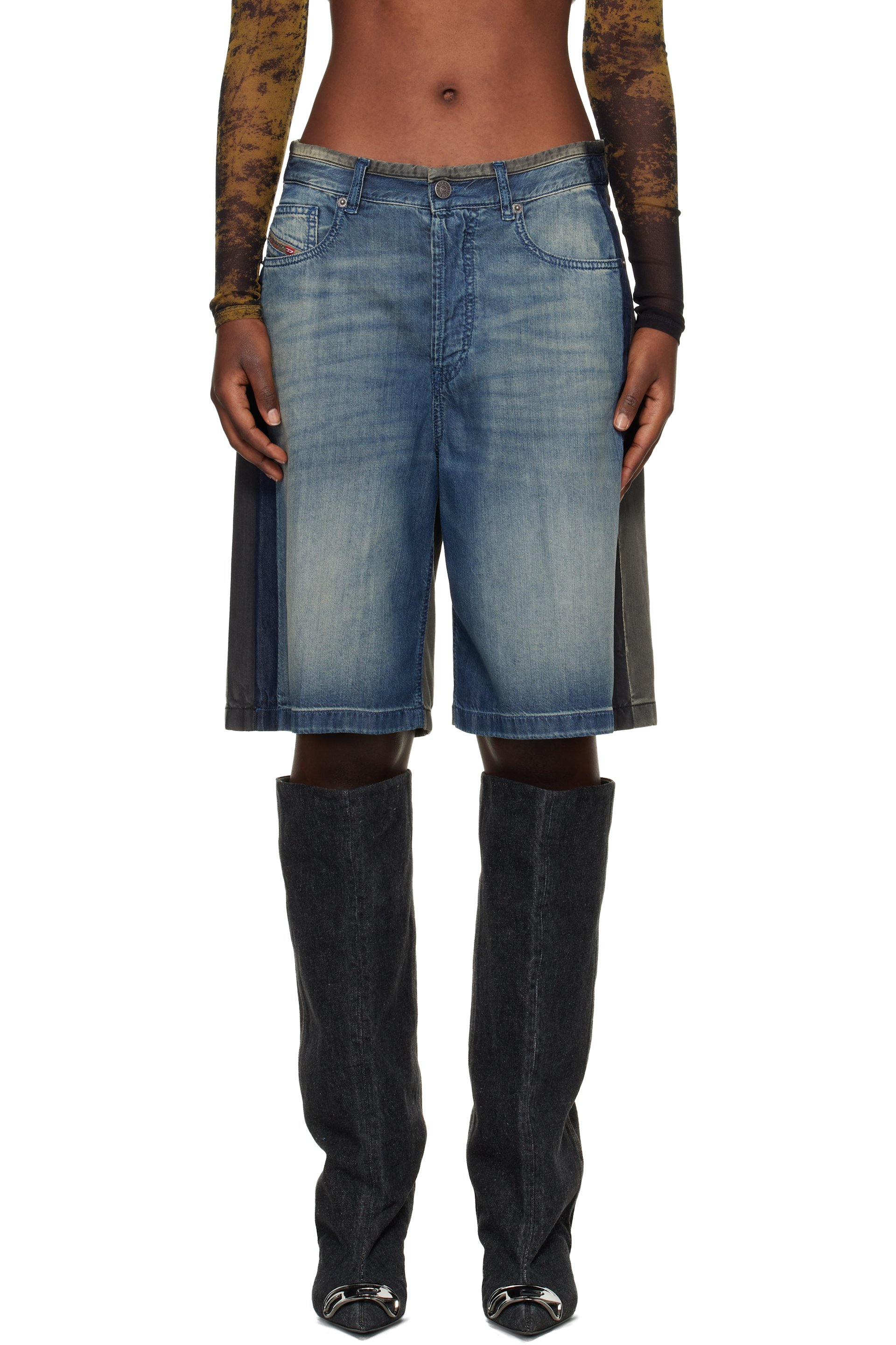 Diesel - Short Sire-S1 bleu et noir en denim
