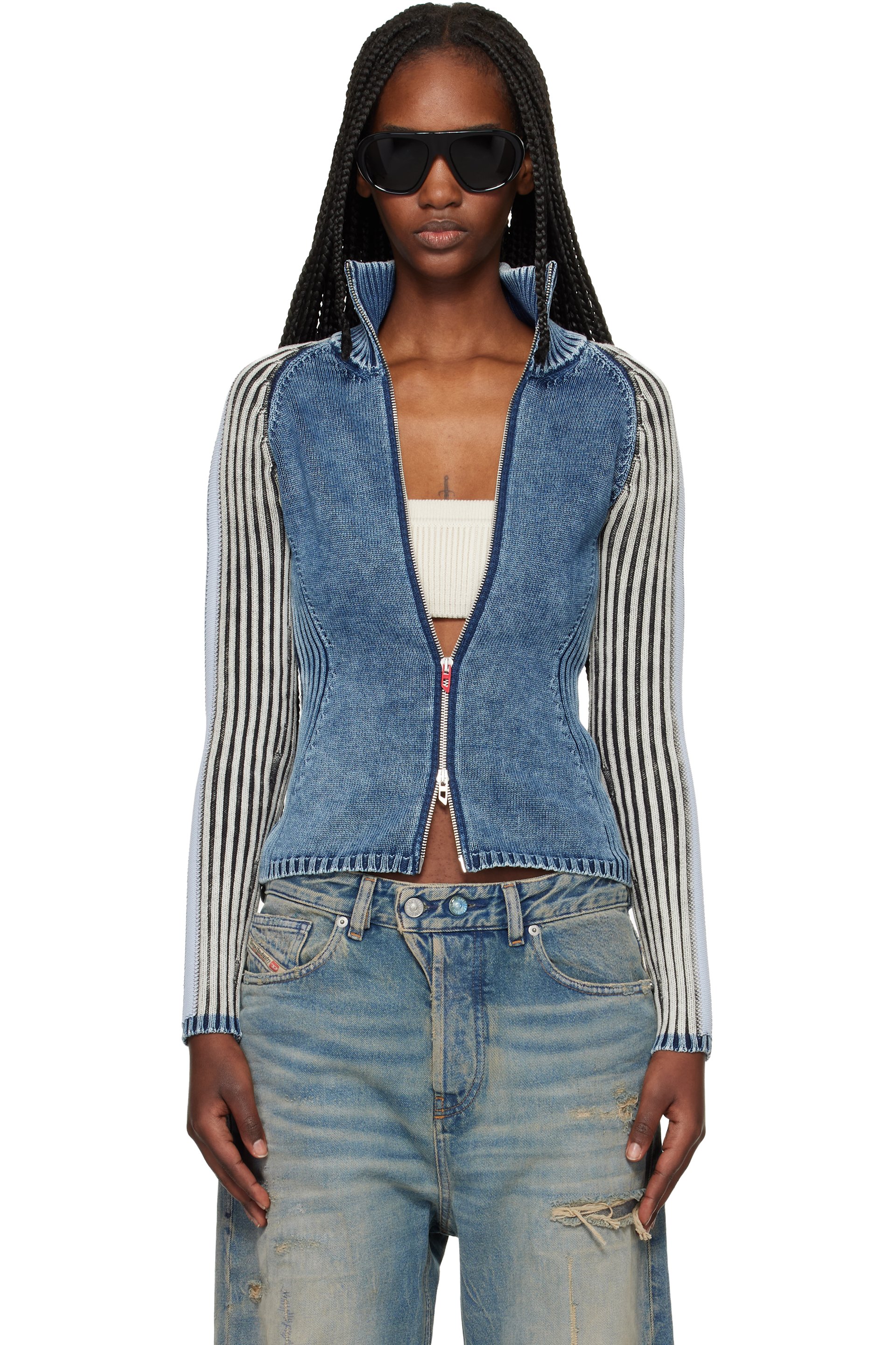 Diesel - Cardigan M-Estrella bleu