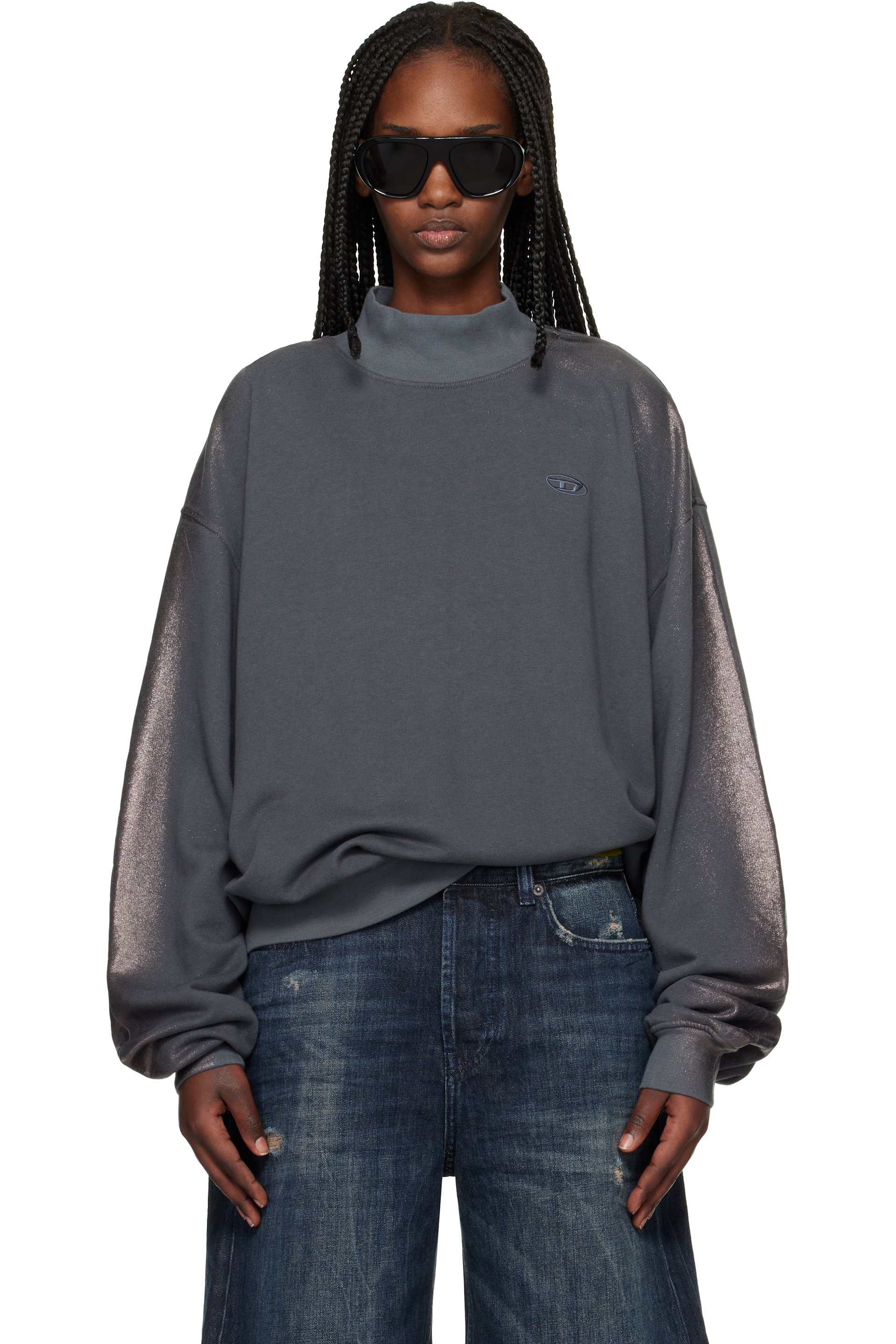 Diesel - Pull molletonné F-Alexan-S1 gris