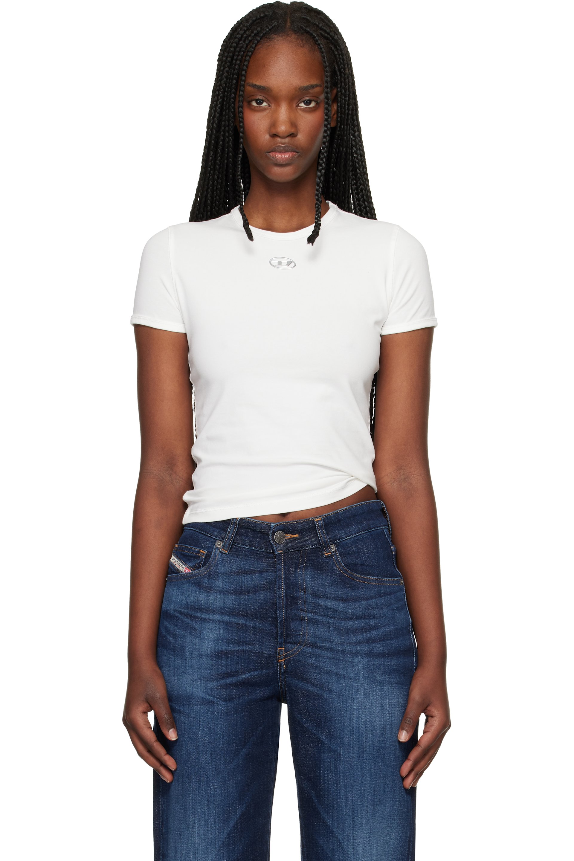 Diesel - T-shirt Uncutieslong-Od blanc