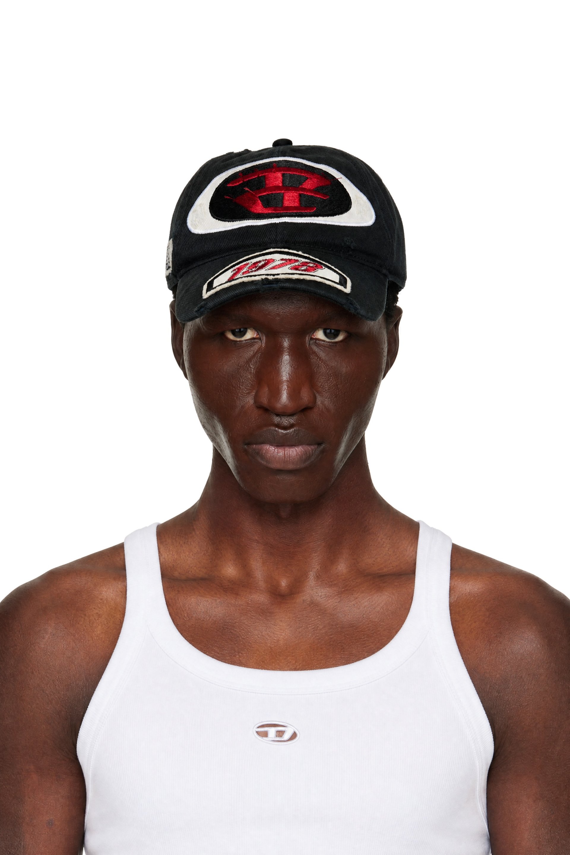 Diesel - Black Embroidered Patches Baseball Cap