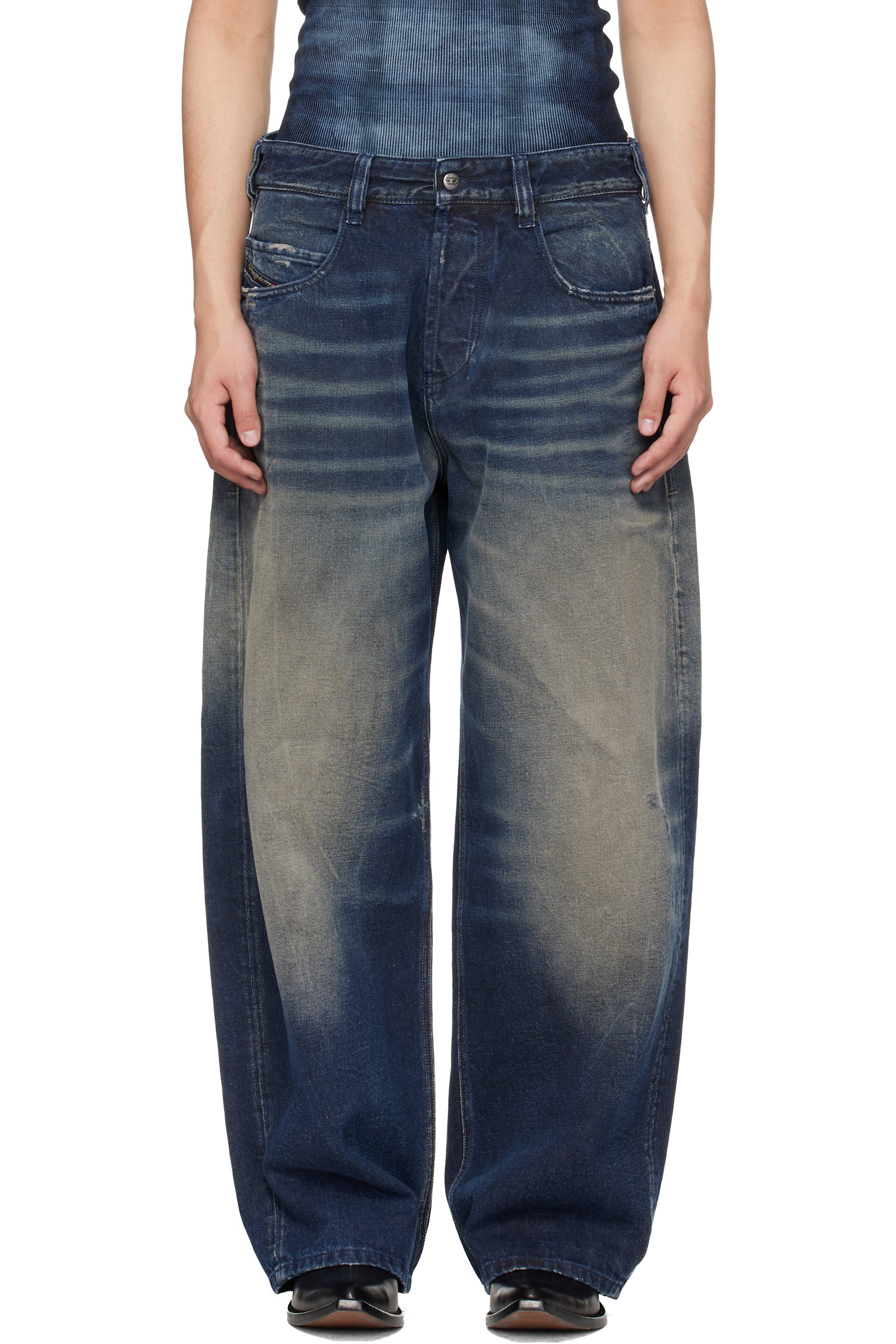 Diesel - Navy Regular Waist 1997 D-Enim-M Relaxed Jeans