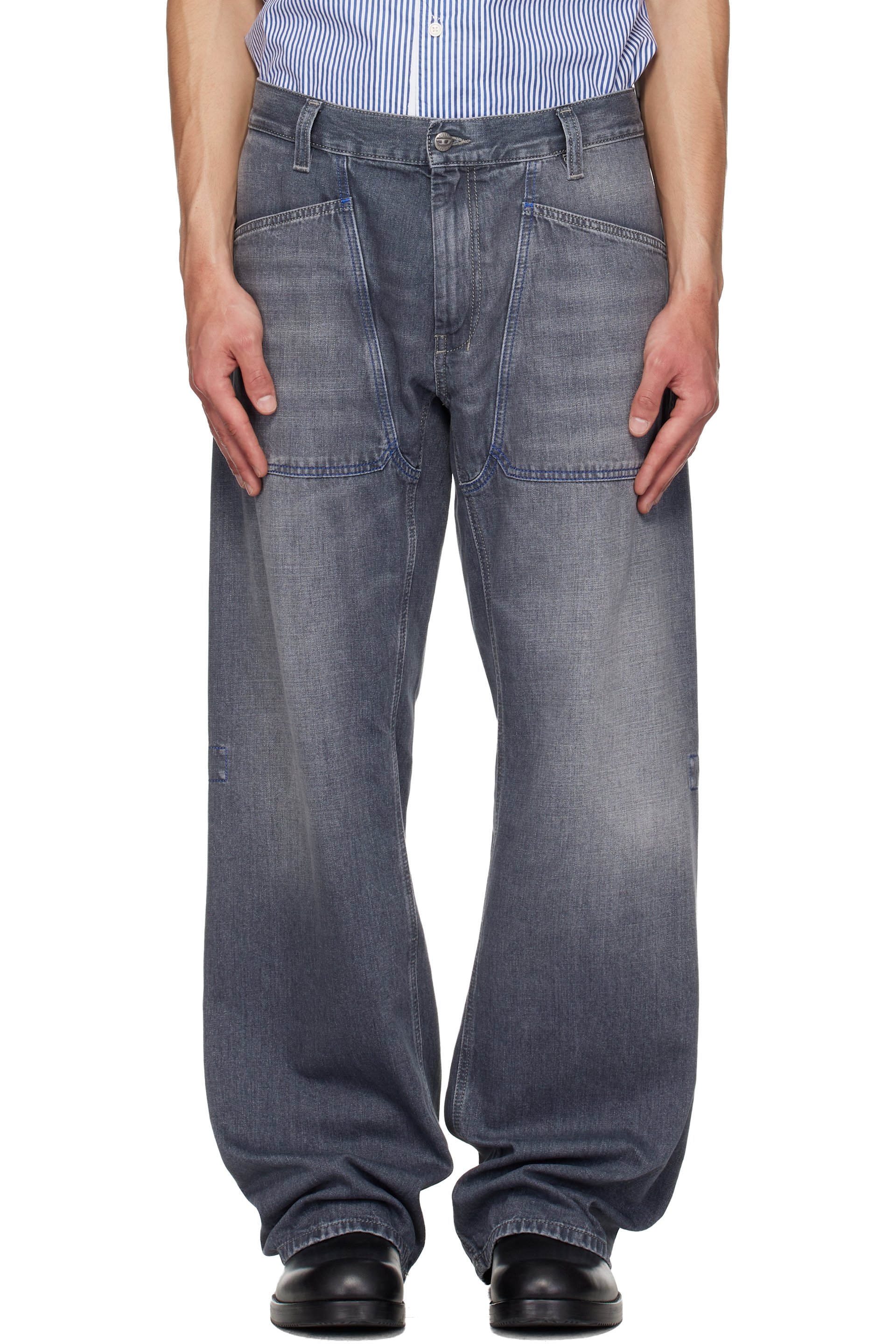 Diesel - Gray Relaxed D-Zeta Jeans