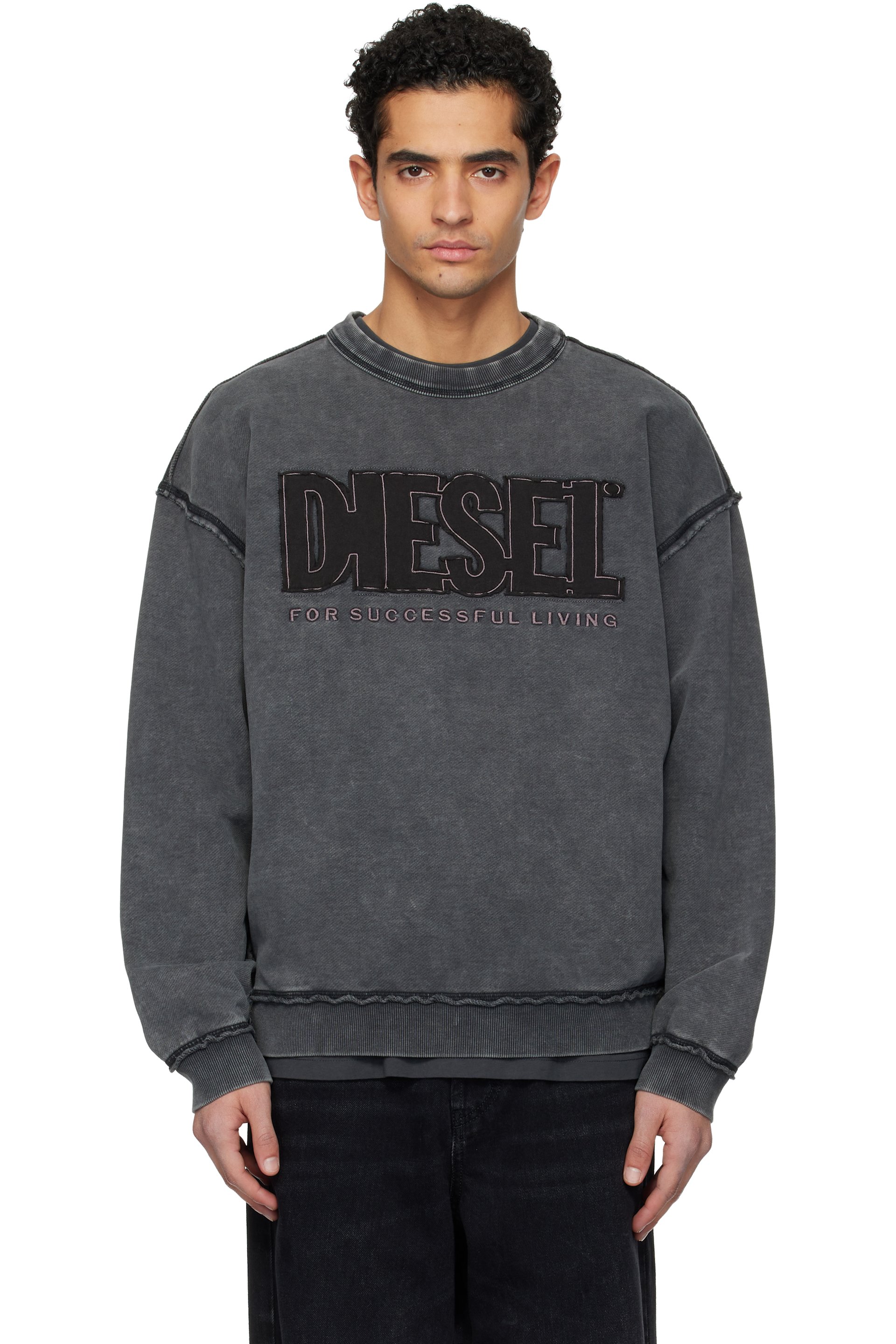 Diesel - Gray S-Boxt-Raw-V1 Sweatshirt