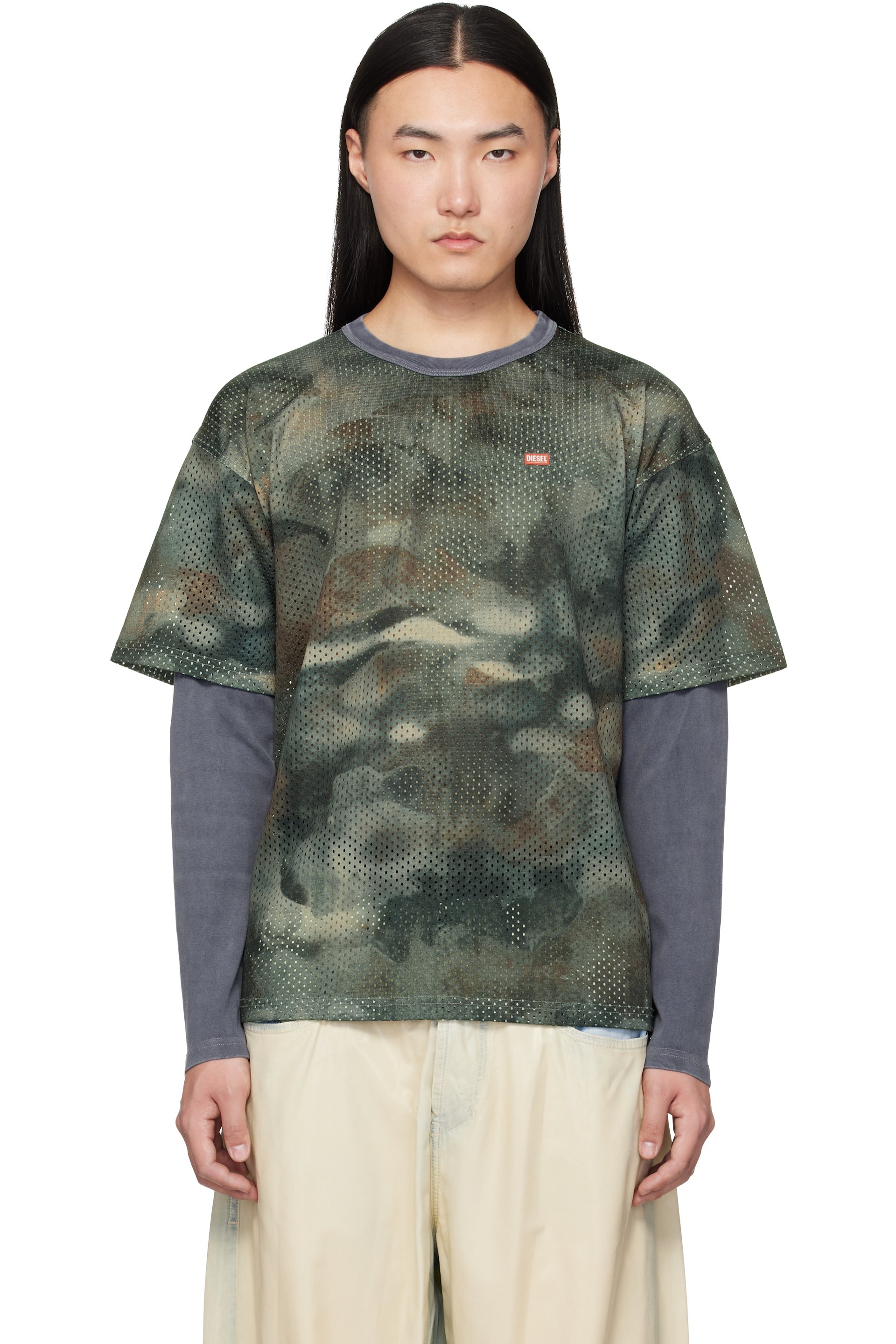 Diesel - Gray T-Mesh-Boxt-LS T-shirt