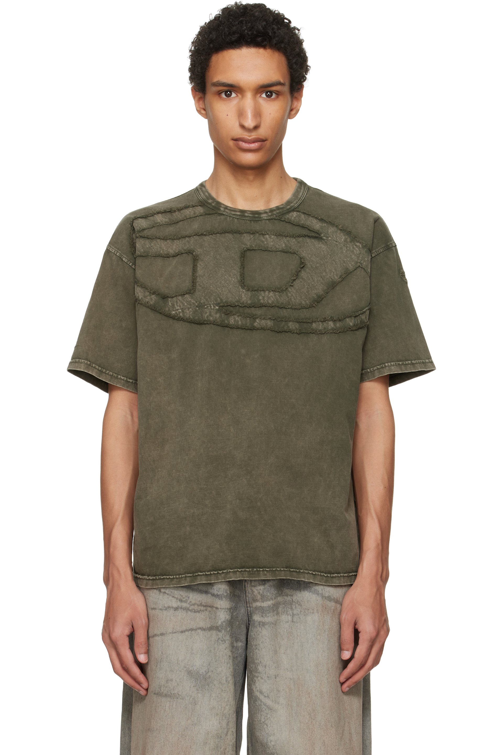 Diesel - Green Relaxed Cotton Oval D Applique T-shirt