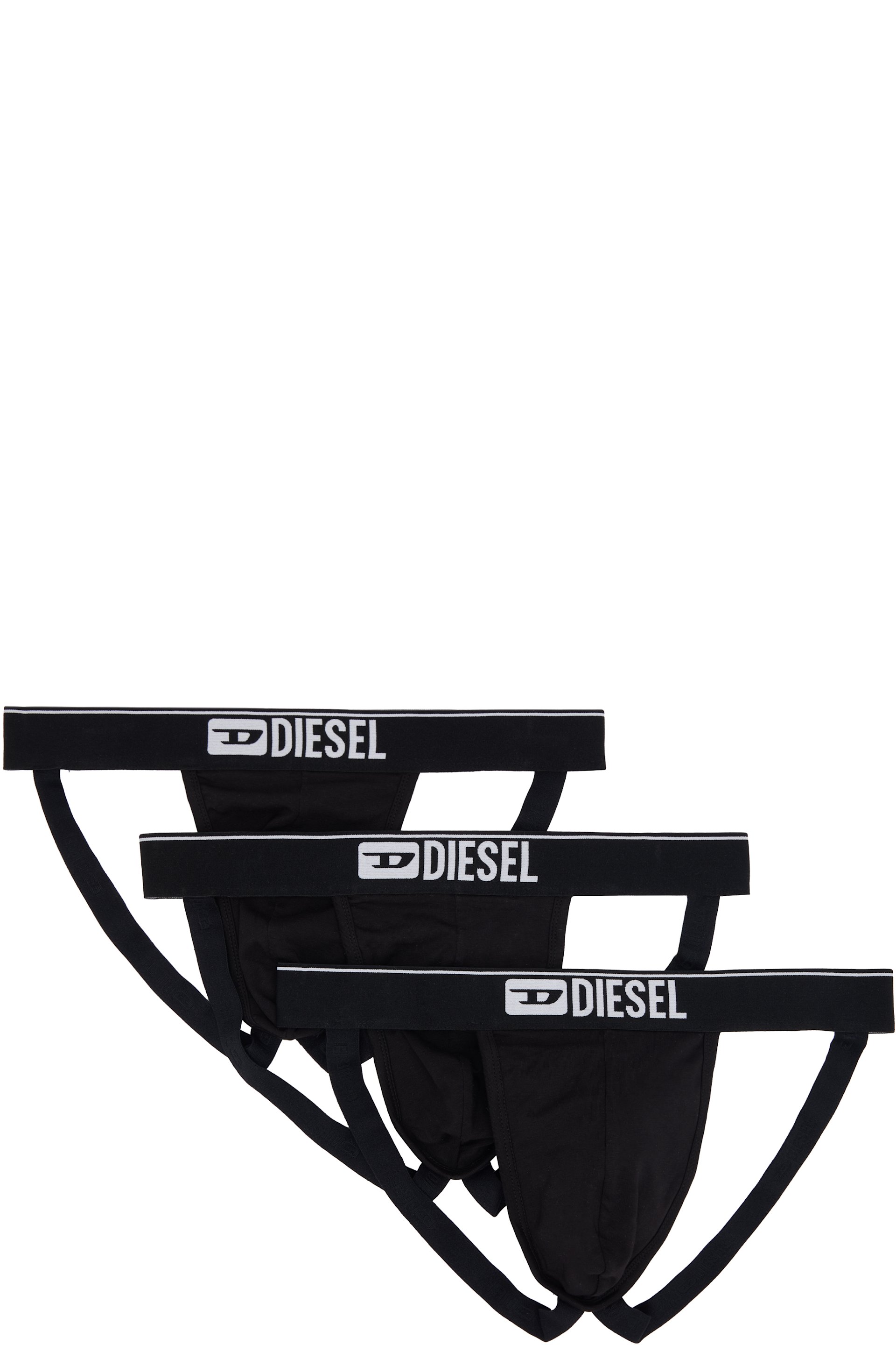 Diesel: Three-Pack Black Umbr-Jockythreepack Jockstraps | SSENSE