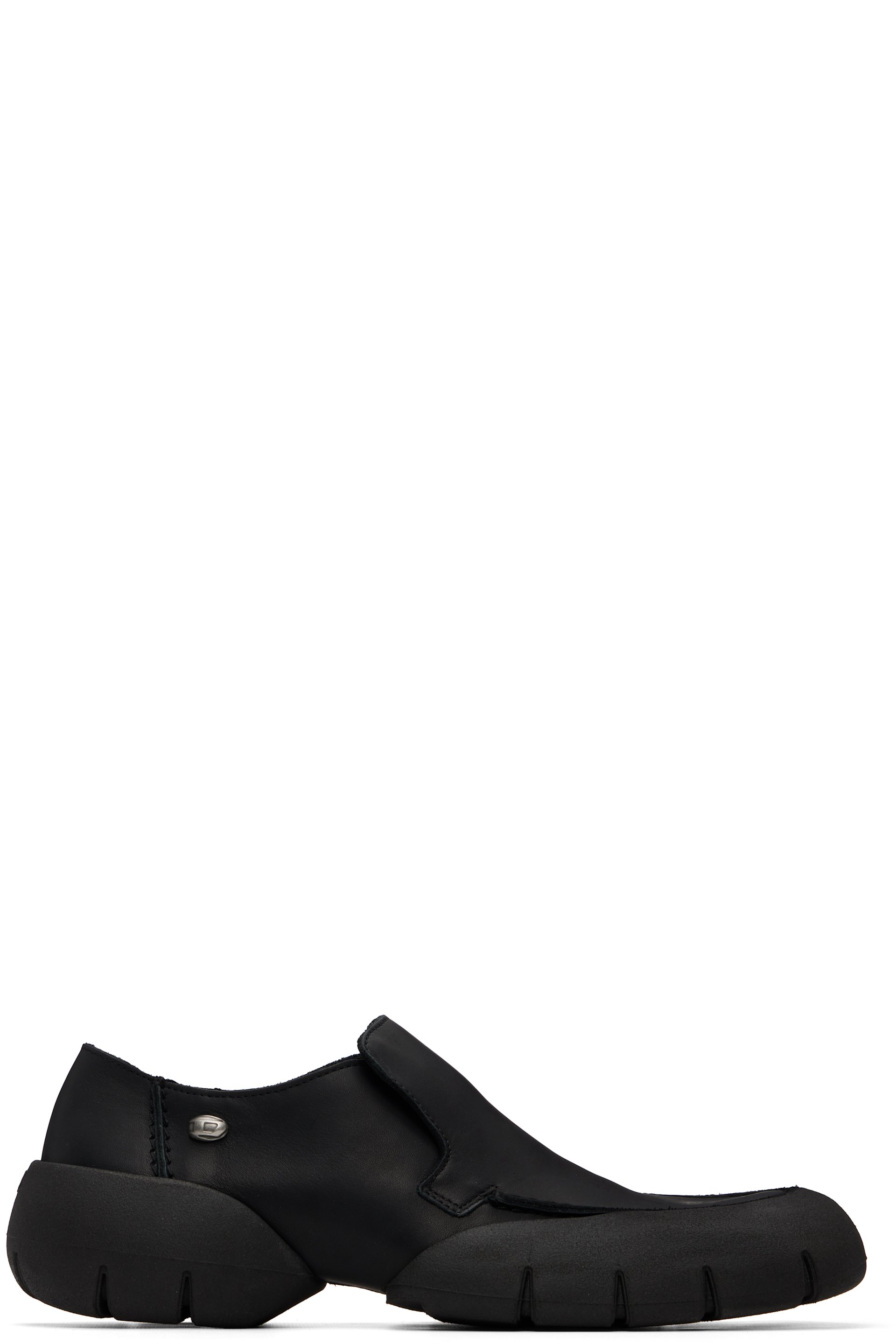 Diesel - Black D-Mathieu-Brushed Leather Sneakers