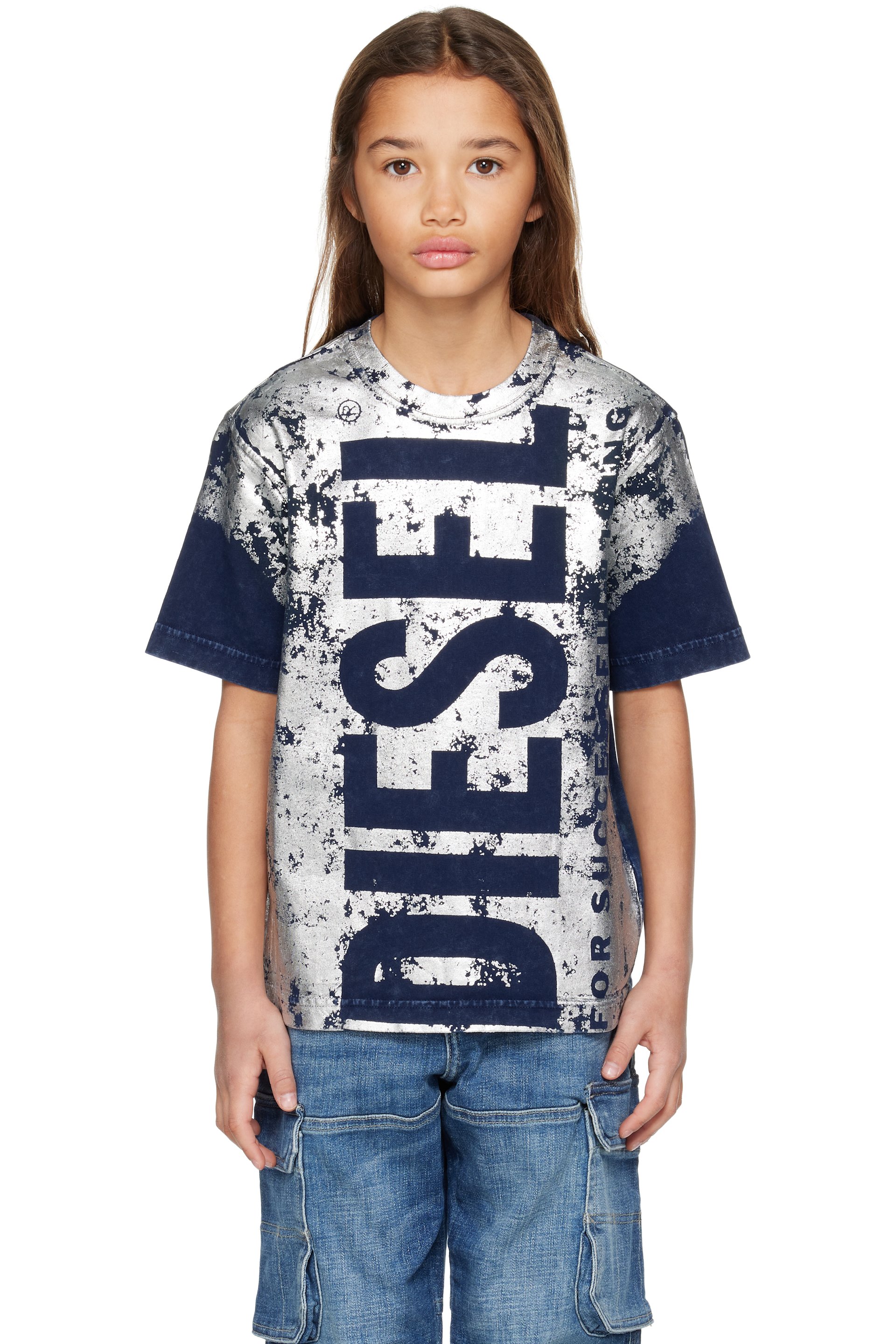 Diesel - Kids Navy & Silver Taboxtar2 Over T-shirt