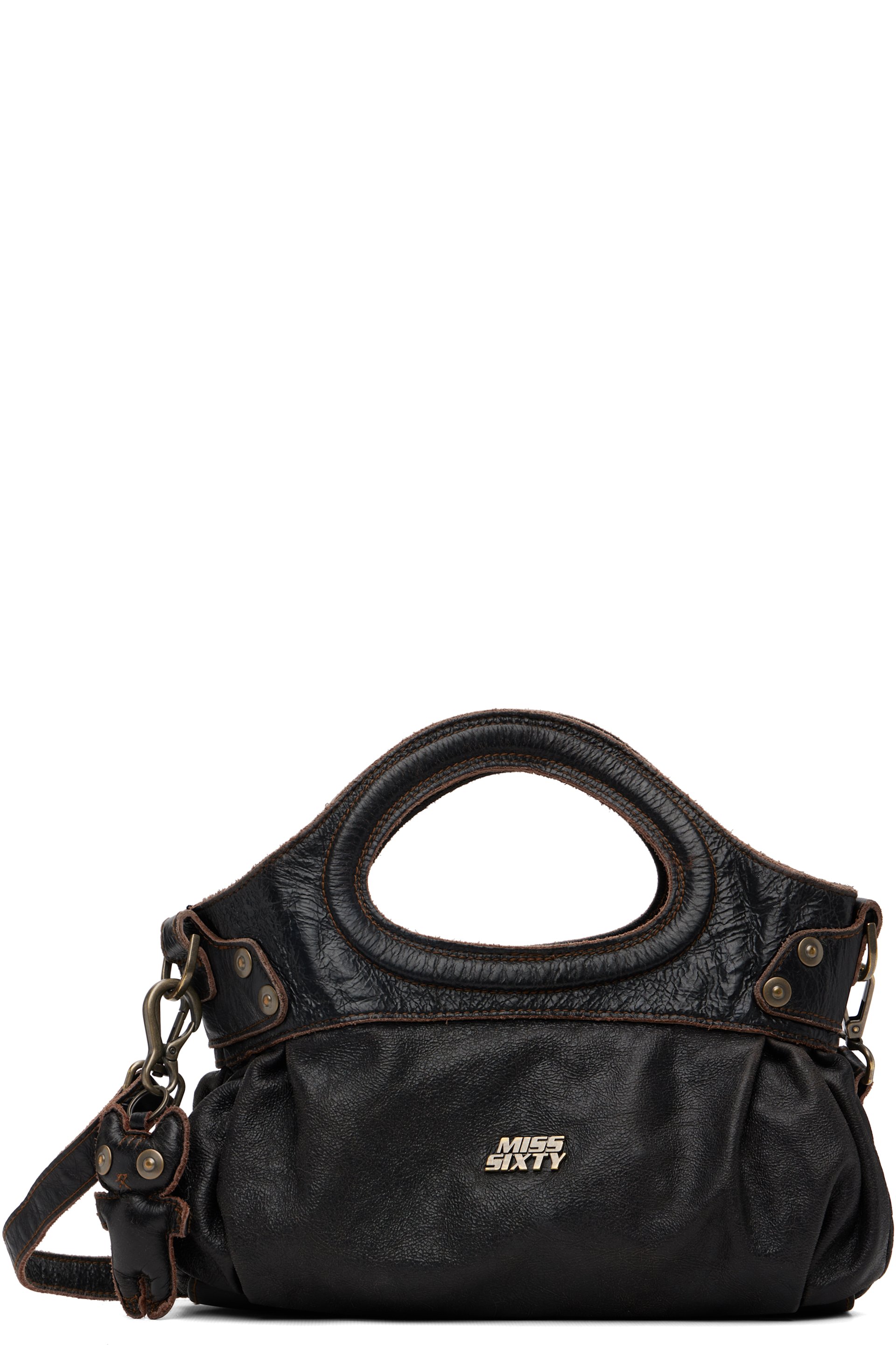Miss Sixty - Sac noir et brun à effet usé édition KNWLS