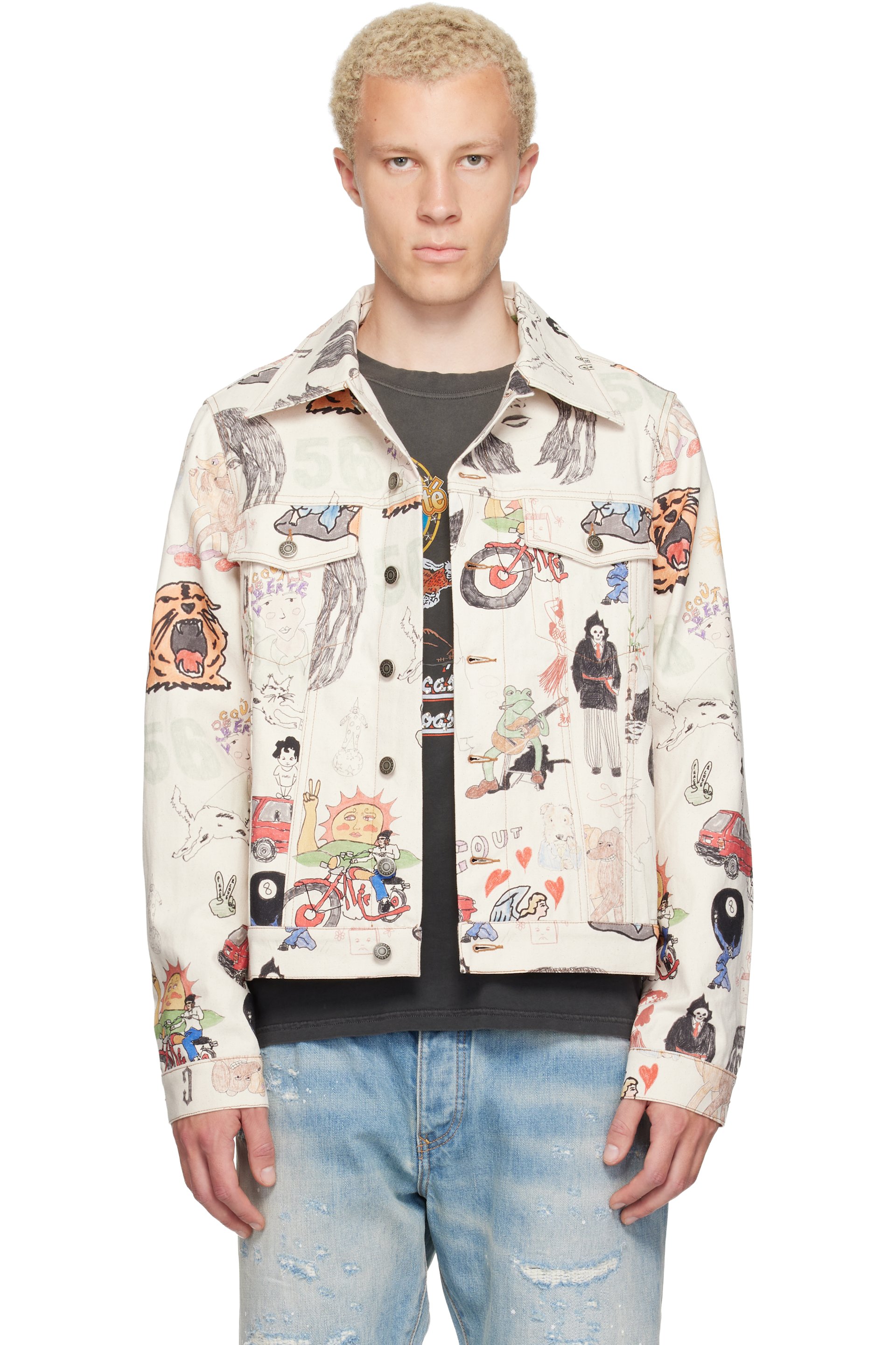 COÛT DE LA LIBERTÉ - Off-White Johnny California Cool Japan Canvas Trucker Jacket
