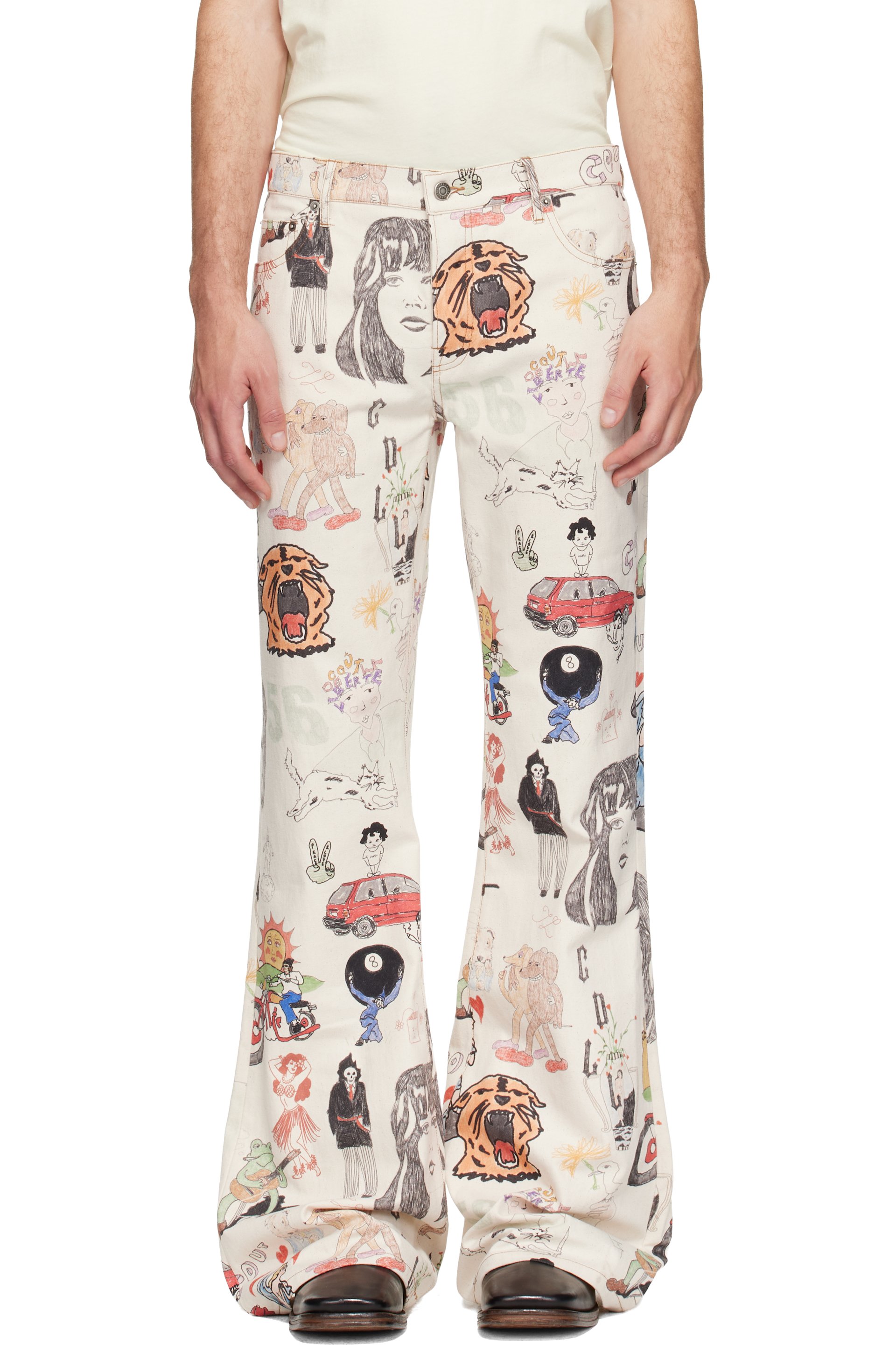 COÛT DE LA LIBERTÉ - Off-White Jimmy California Cool Japan Canvas Flare Jeans