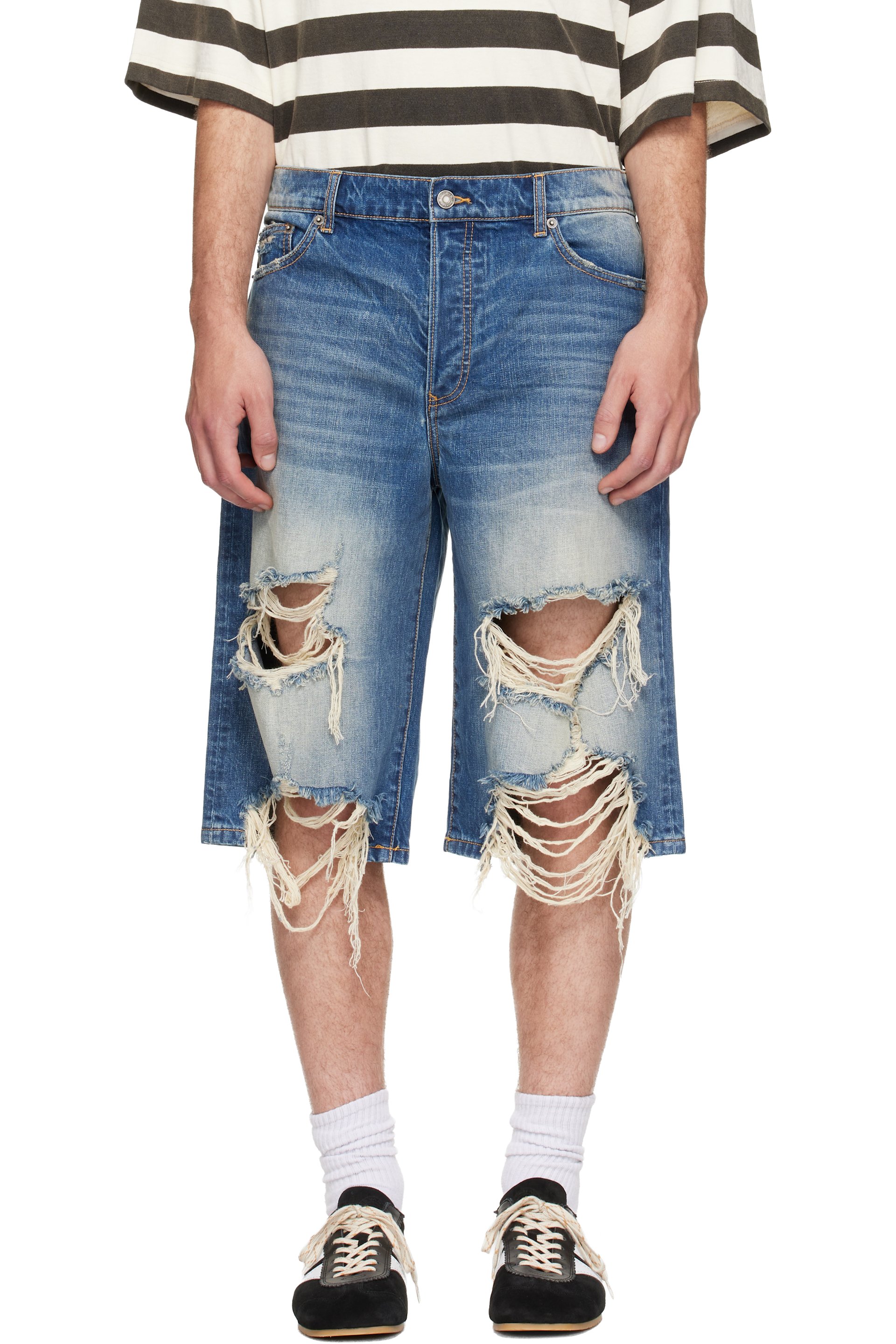 COÛT DE LA LIBERTÉ - Blue Zander Crispy Baggy Denim Shorts