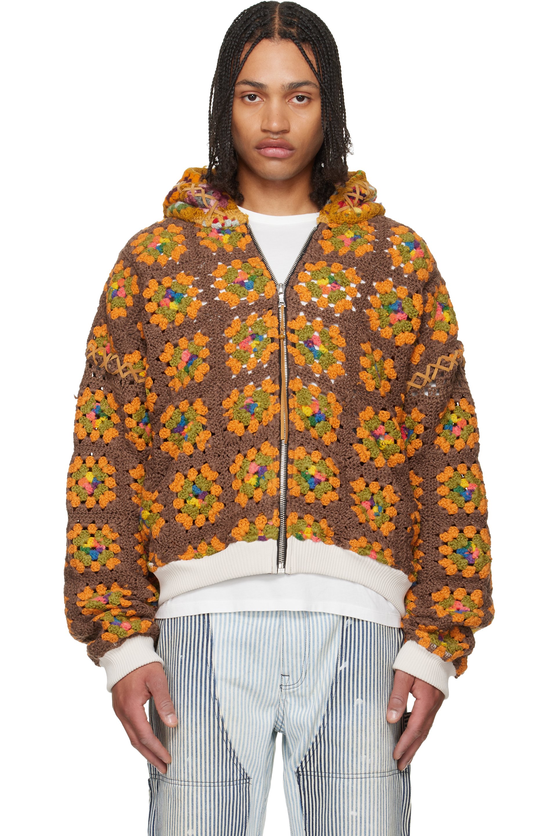 COÛT DE LA LIBERTÉ - Multicolor Lydia 'One Of A Kind' Square Flower Hoodie