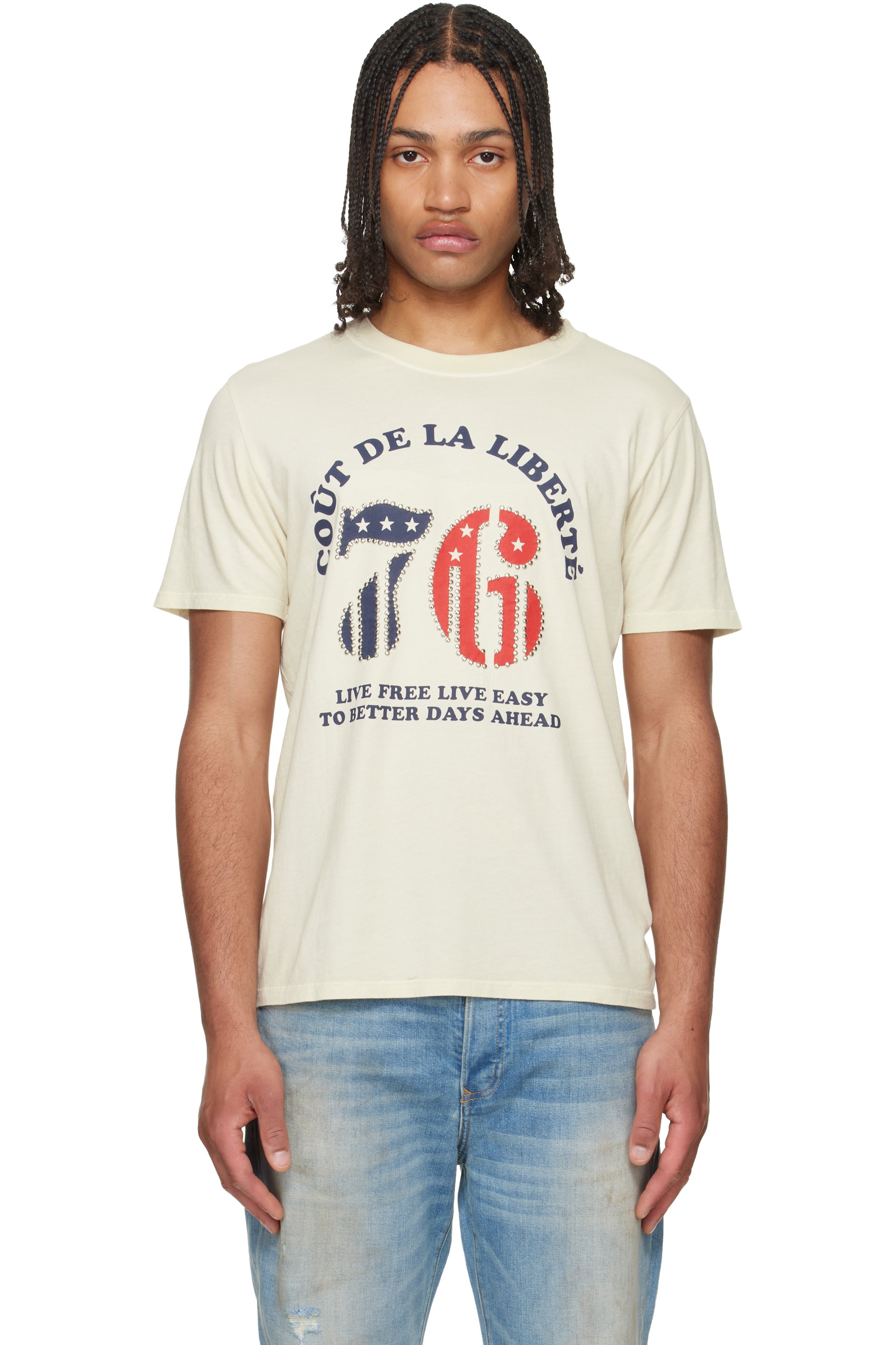 COÛT DE LA LIBERTÉ - Off-White Sammy 'CDLL 76' Embellished S/S T-shirt