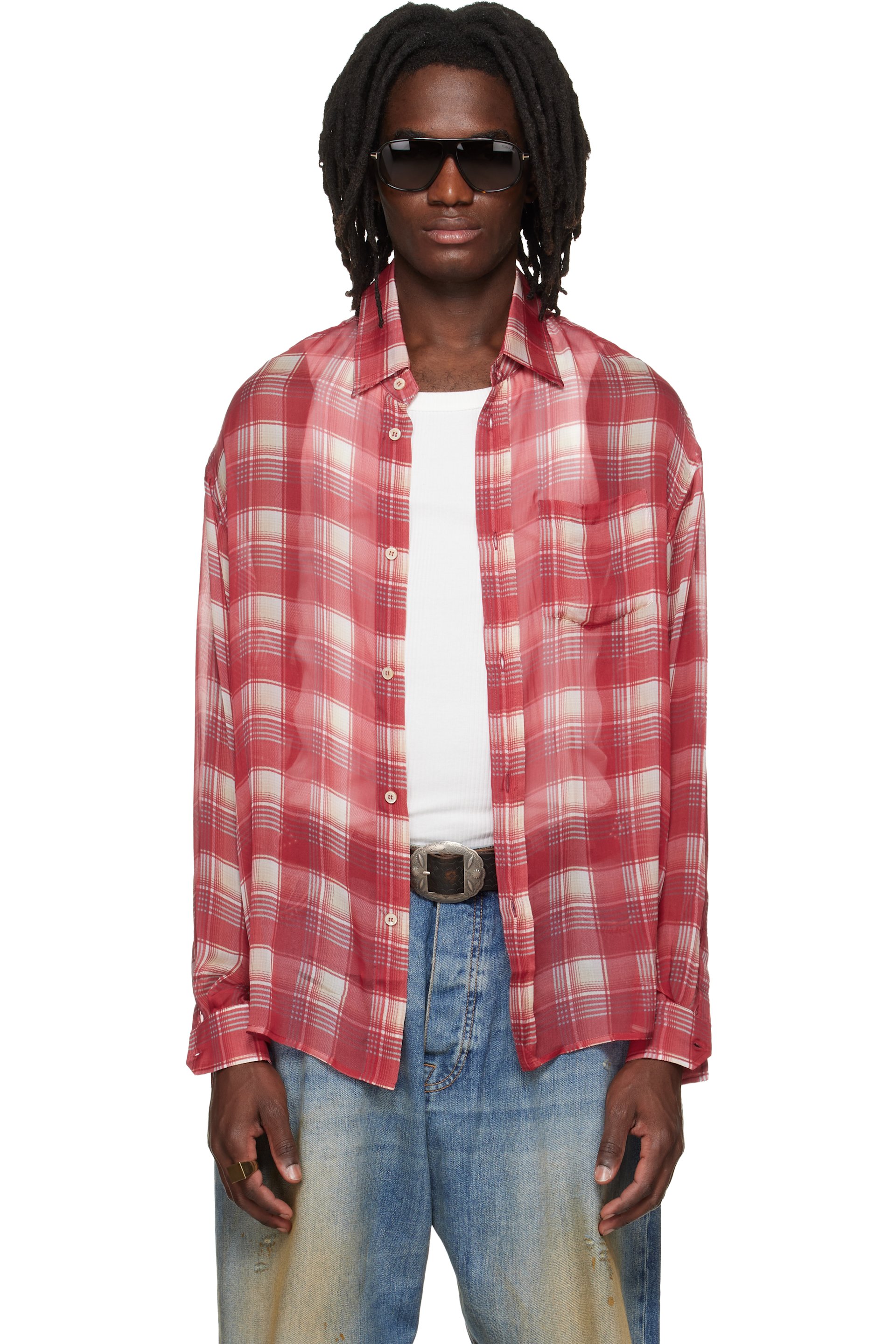 424 - Red Silk Shirt