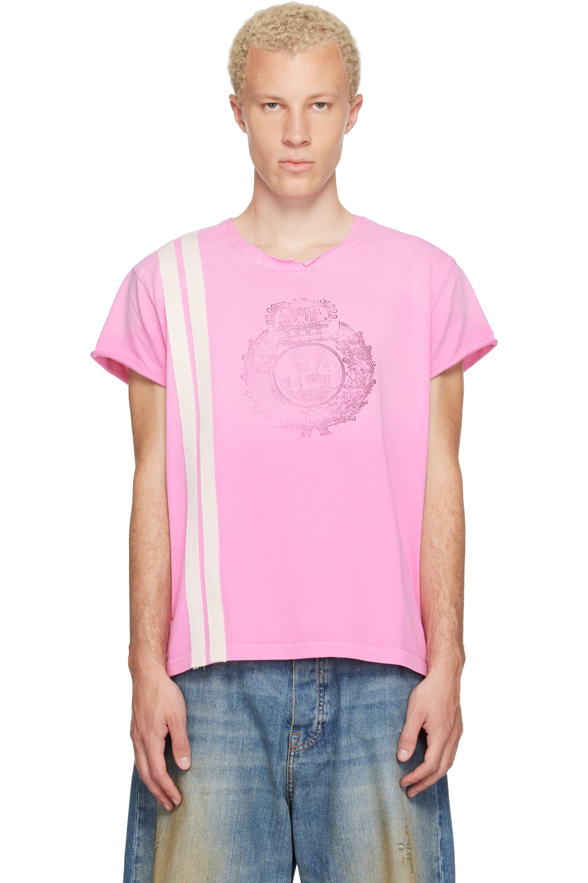 424 - Pink Capped Thermal T-shirt