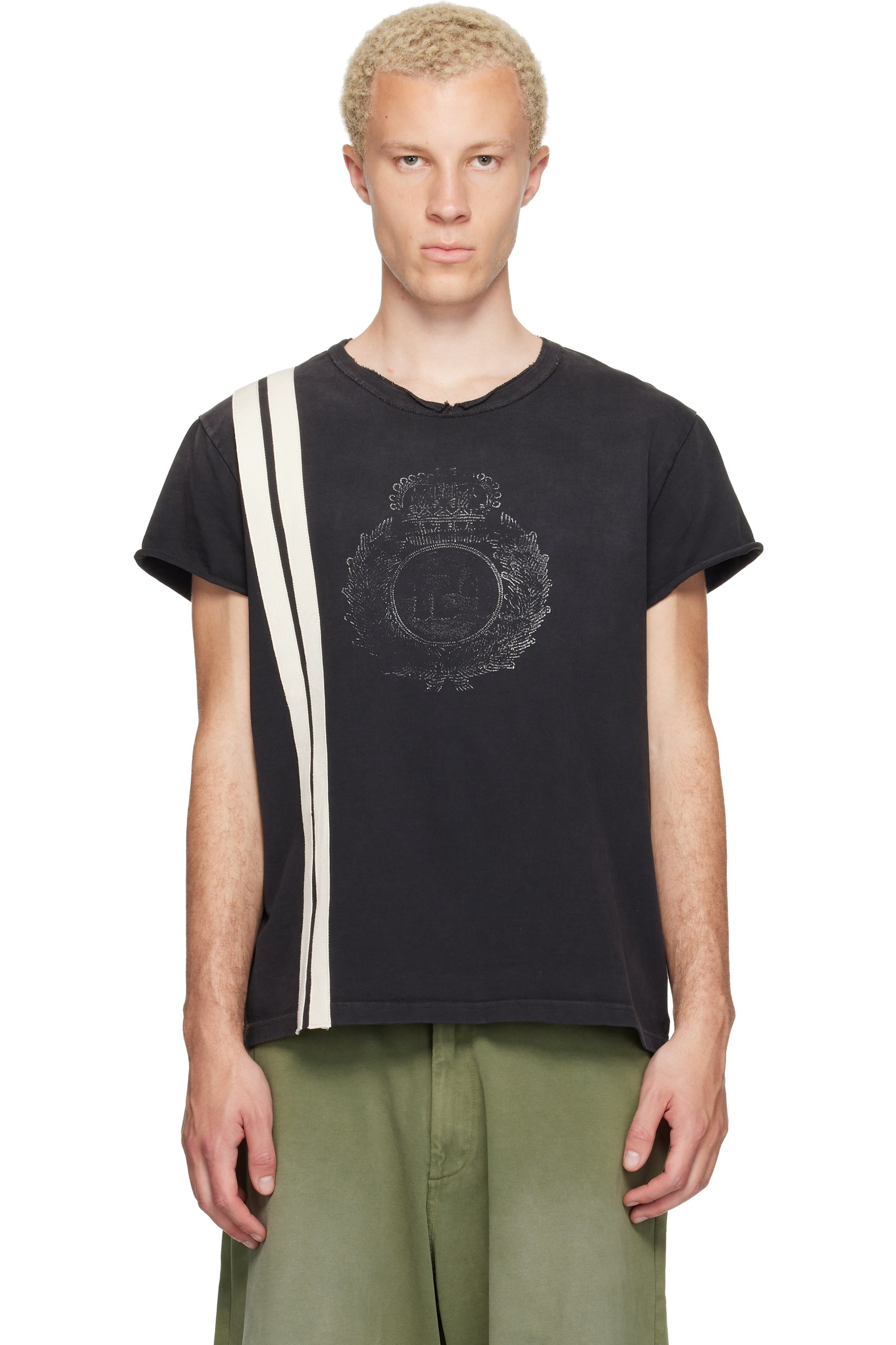424 - Black Capped Thermal T-shirt