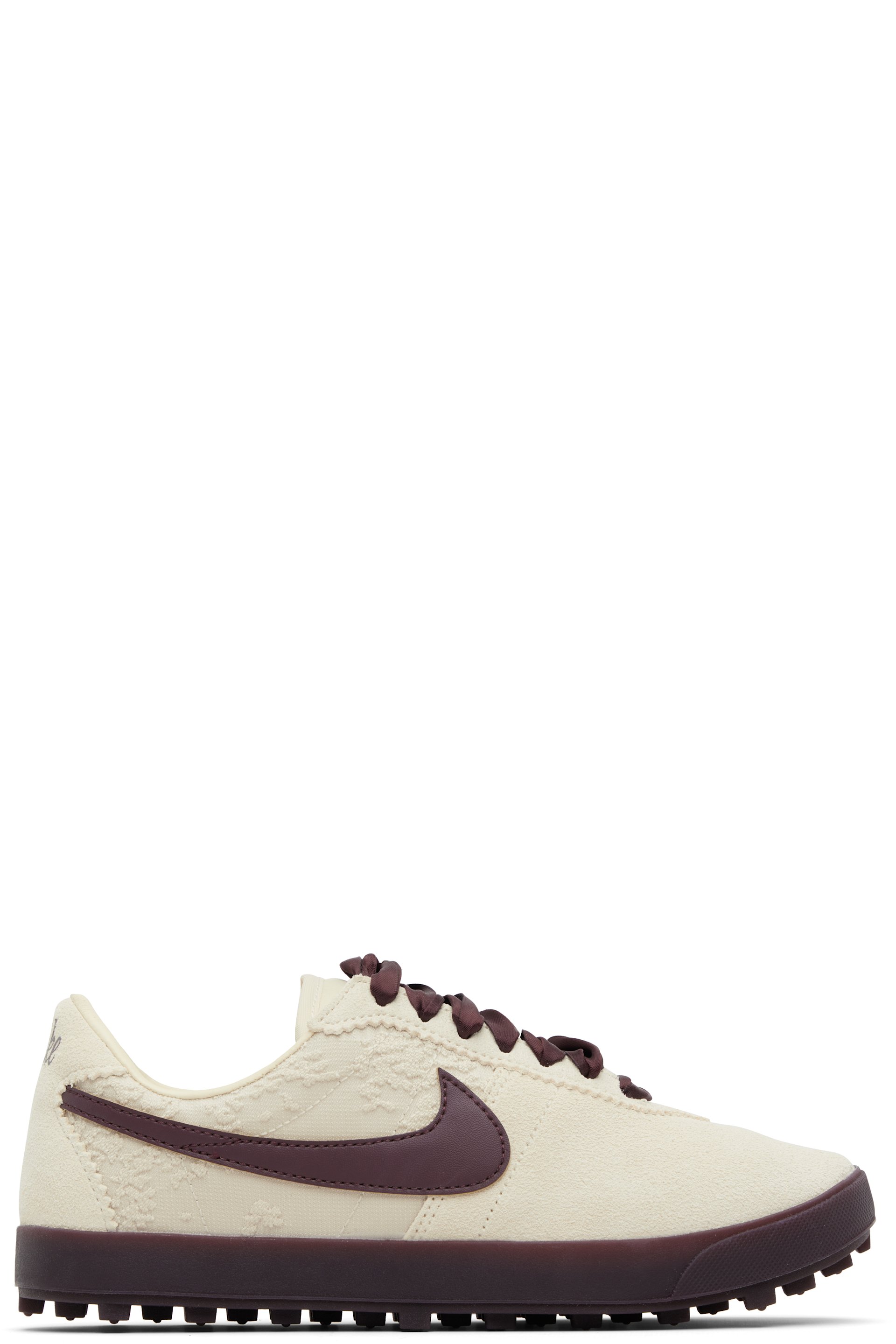 Nike - Baskets Astrograbber blanc cassé et bourgogne en suède édition spéciale