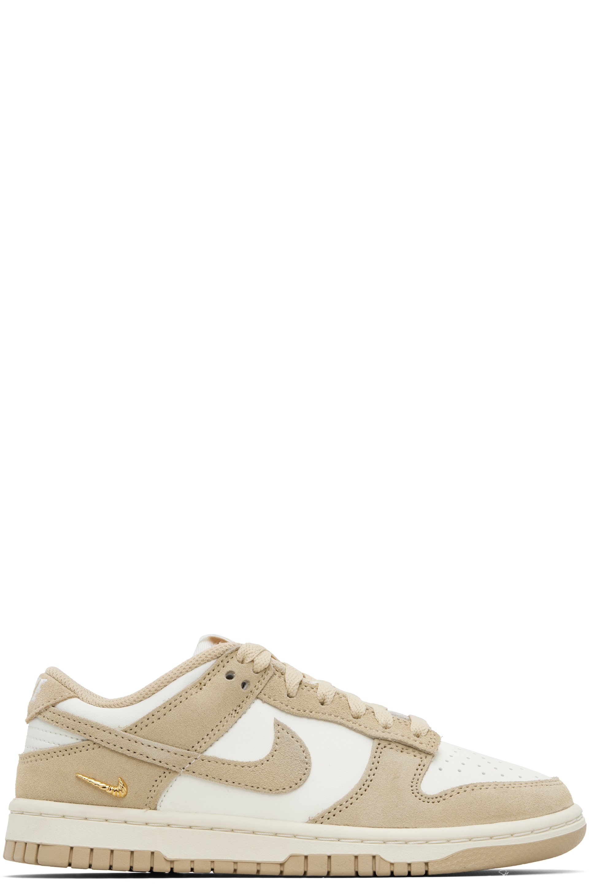 Nike - Baskets basses Dunk beige et blanc cassé en suède