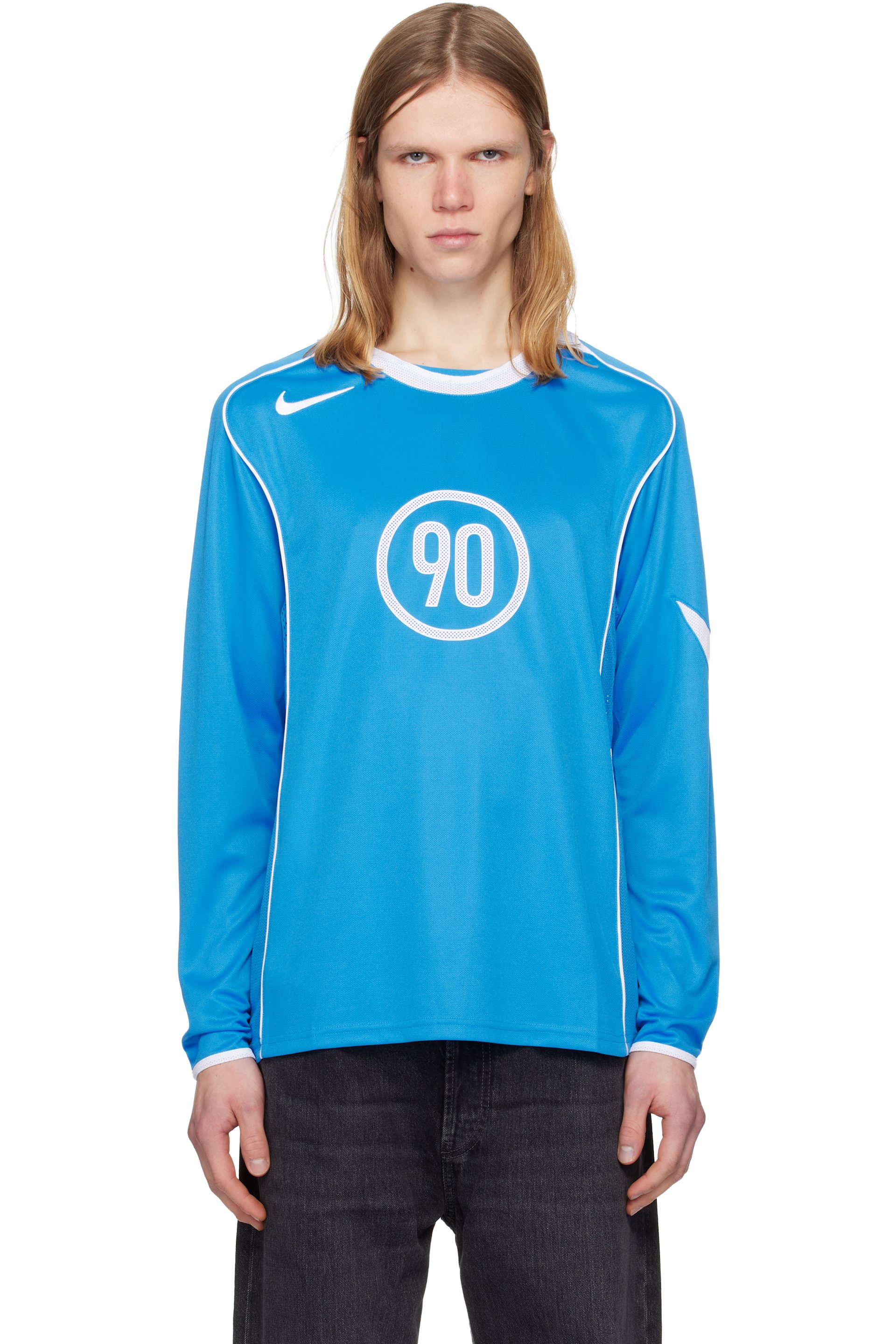 Nike - Blue Total 90 Dri-FIT Long-Sleeve Football Jersey