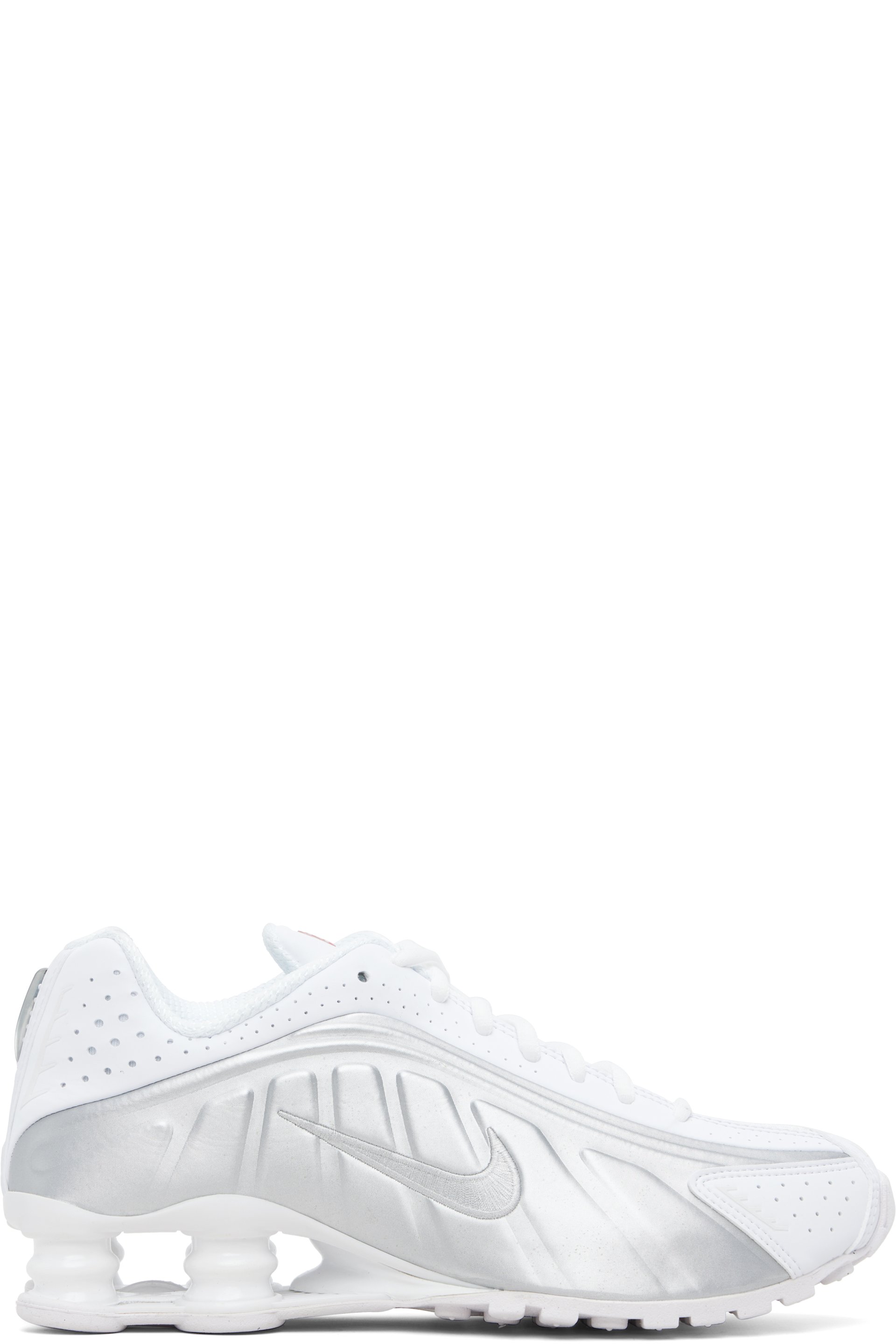 Nike - White & Silver Shox R4 Sneakers
