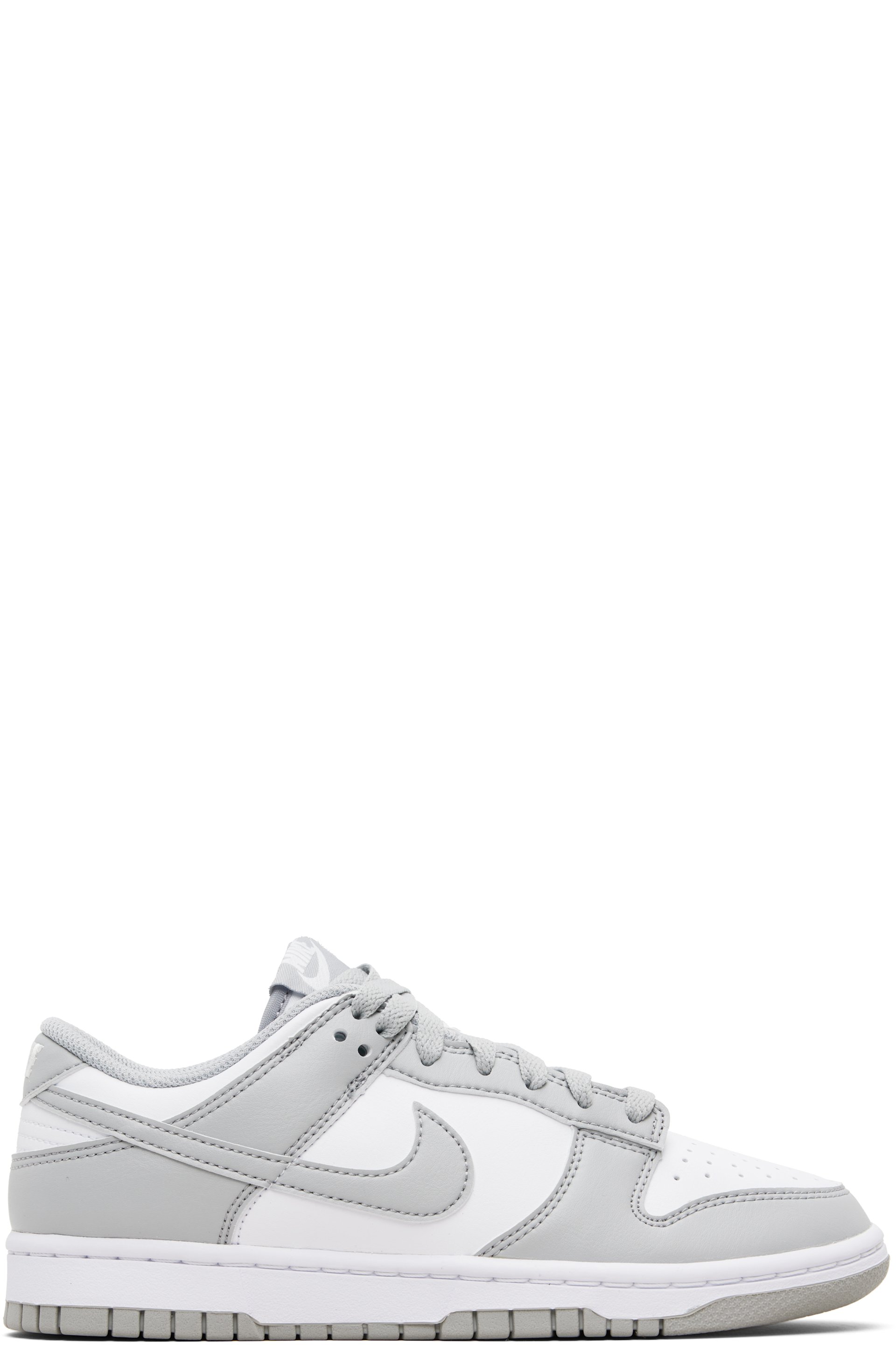 Nike - White & Gray Dunk Low Retro Sneakers