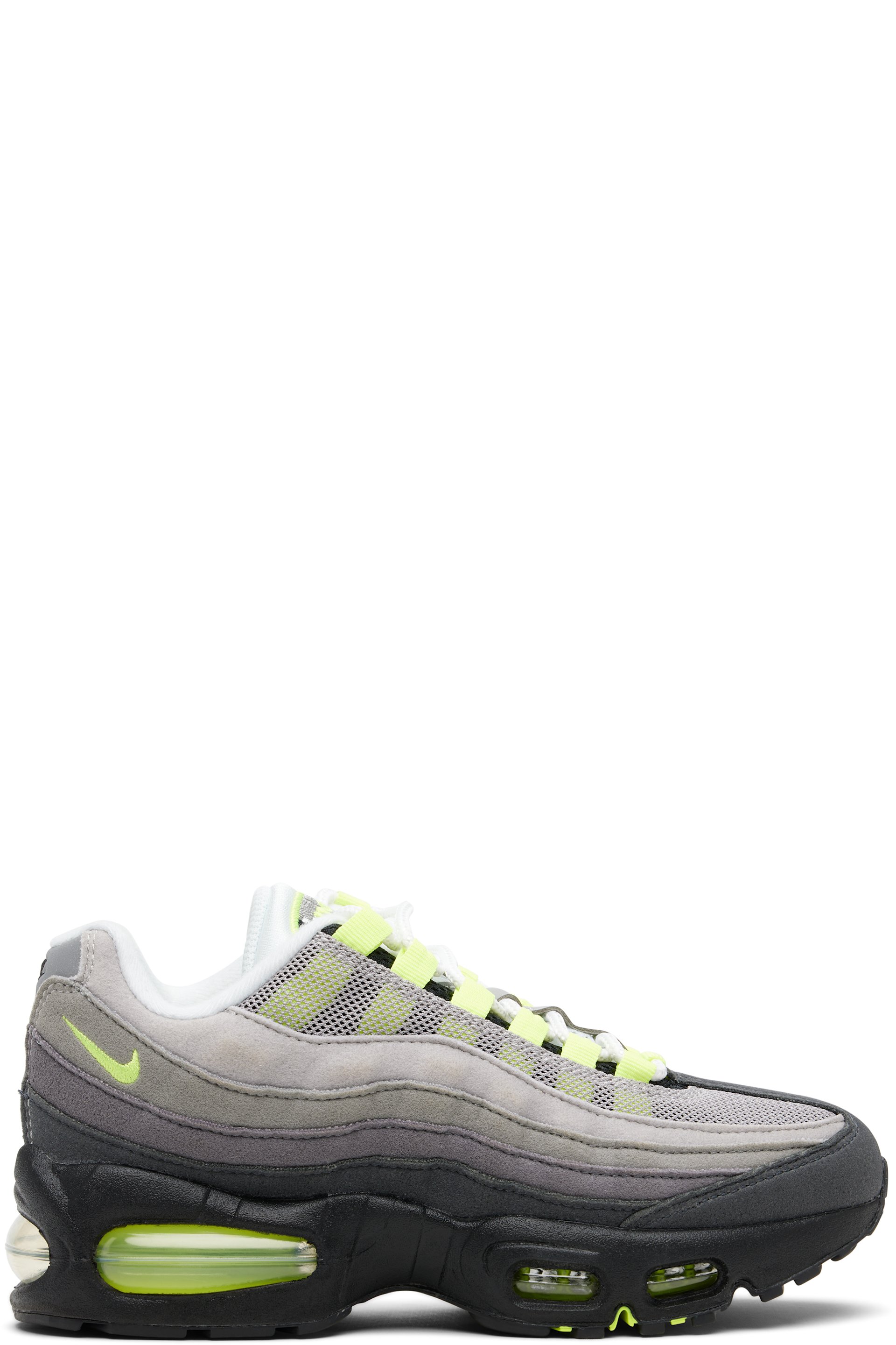 Nike - Big Kids Gray & Yellow Air Max 95 Big Bubble Sneakers