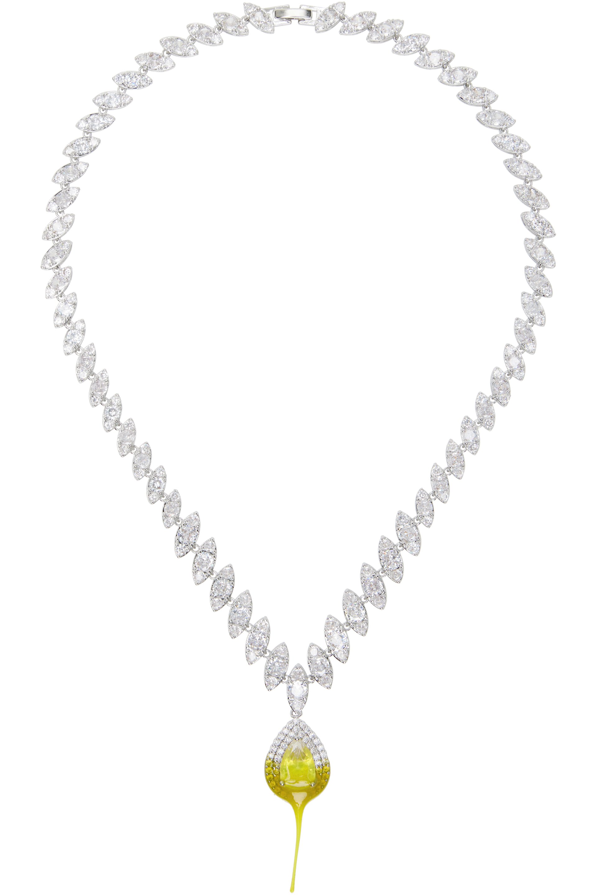 Ottolinger - Collier à pendentif losangique enduit et à cristaux