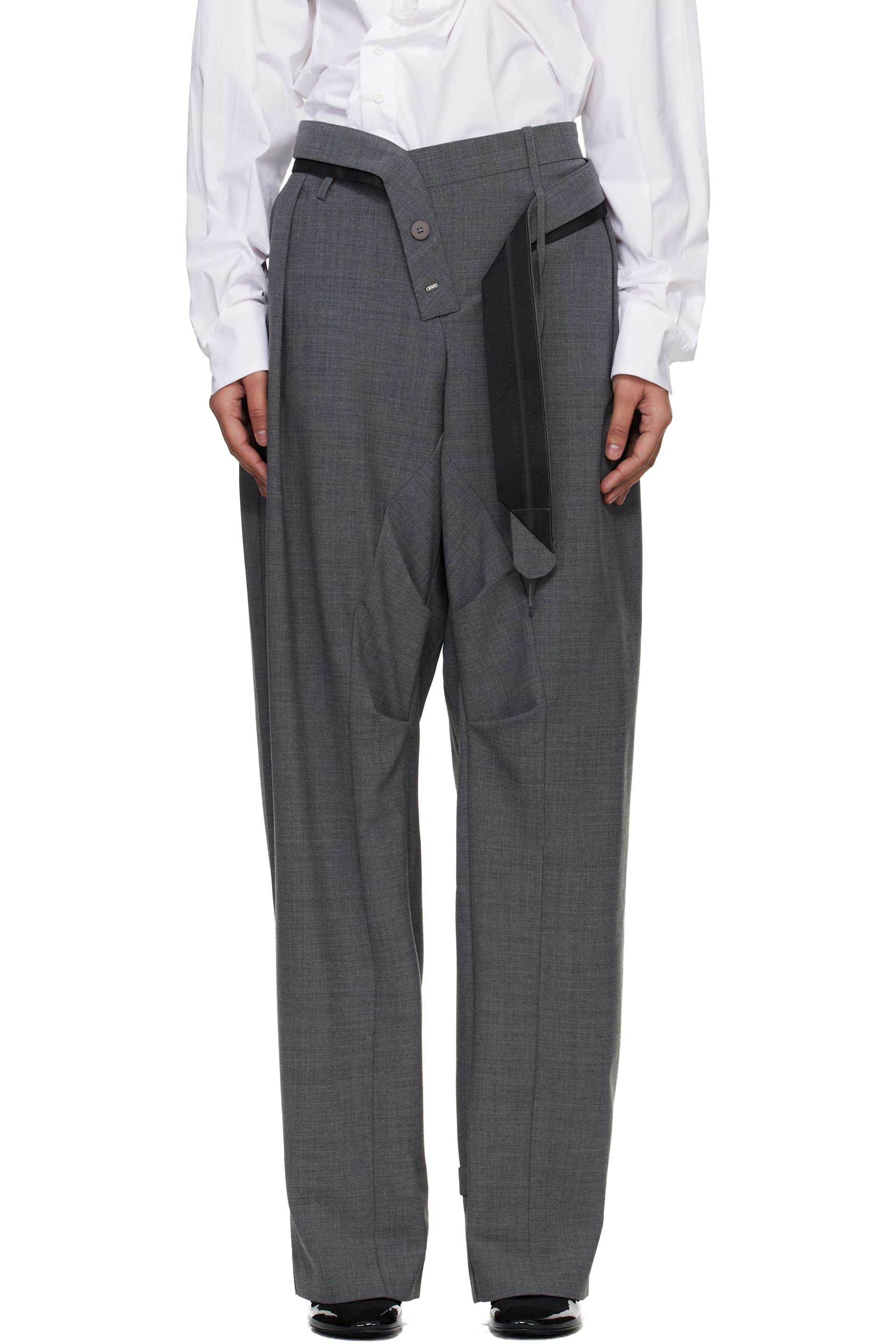 Ottolinger - 灰色 Strapped Baggy Suit 长裤