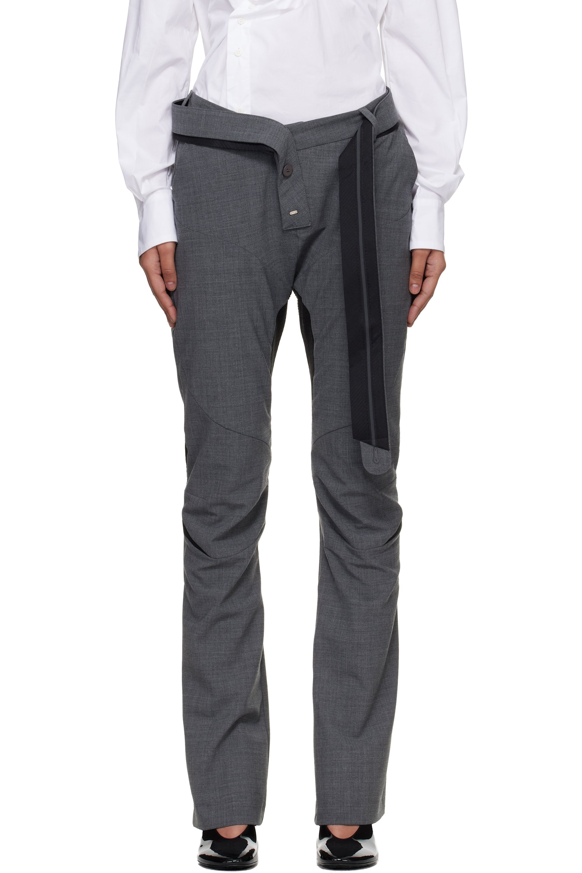 Ottolinger - 灰色 Slim Multiline Suit 长裤