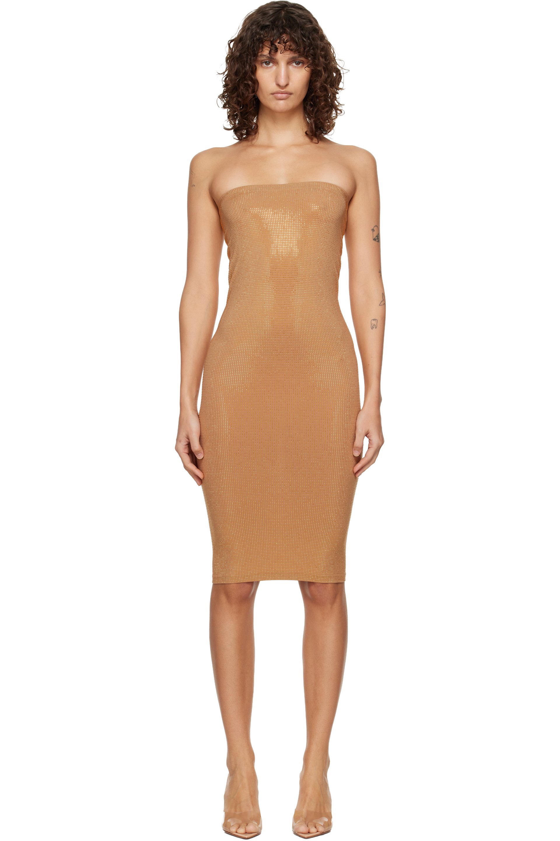 Wolford - Robe midi dorée à clous