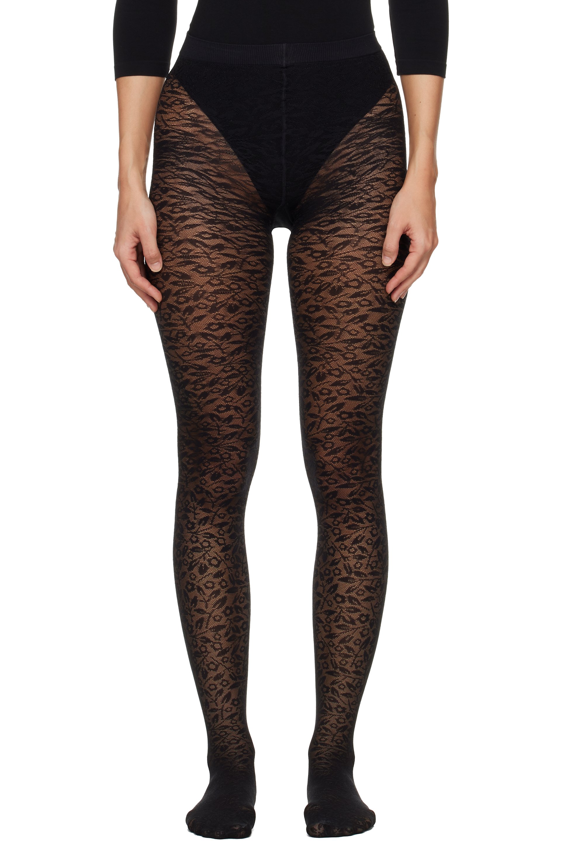 Wolford - Black Bouquet Tights