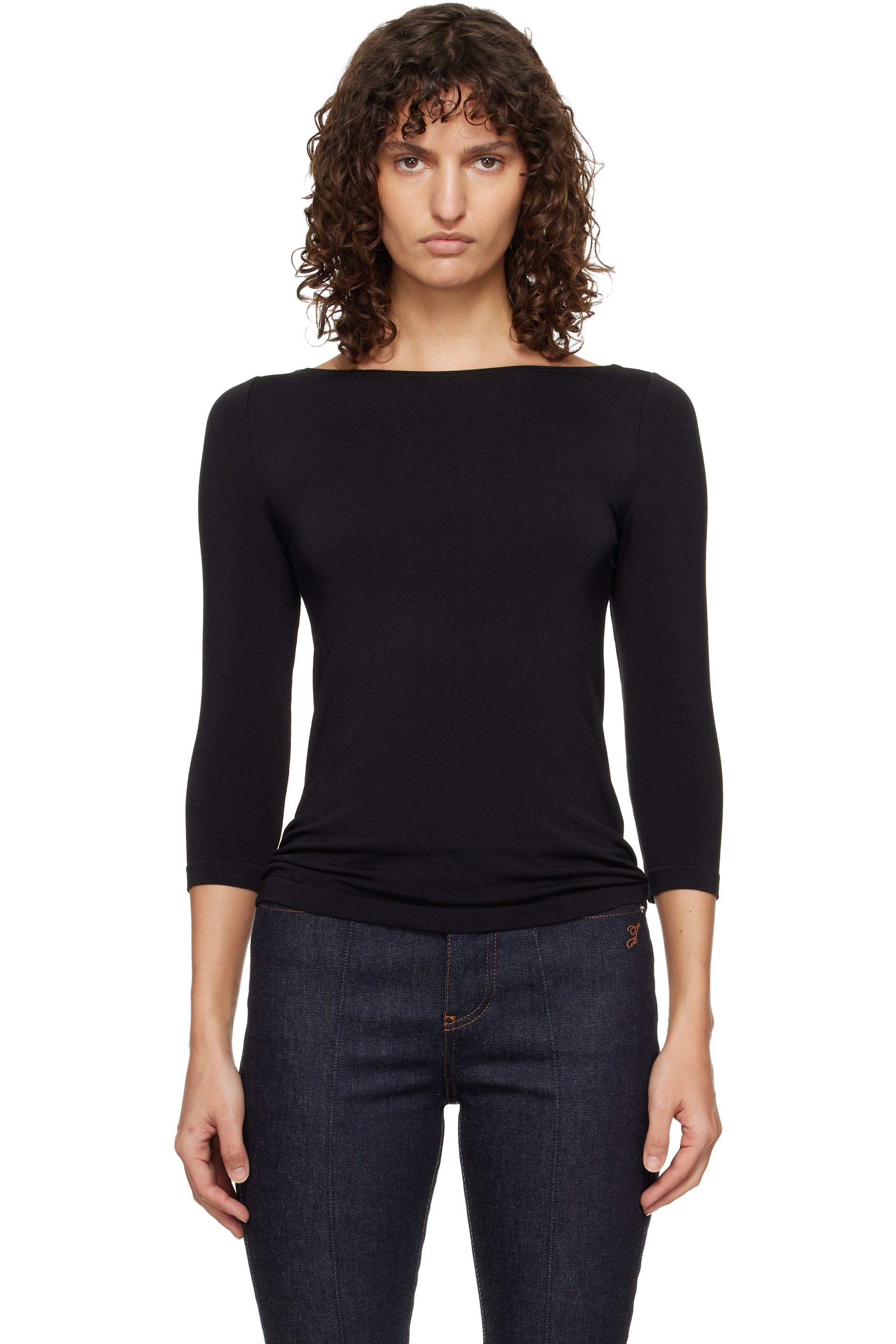 Wolford - T-shirt à manches longues Cordoba noir