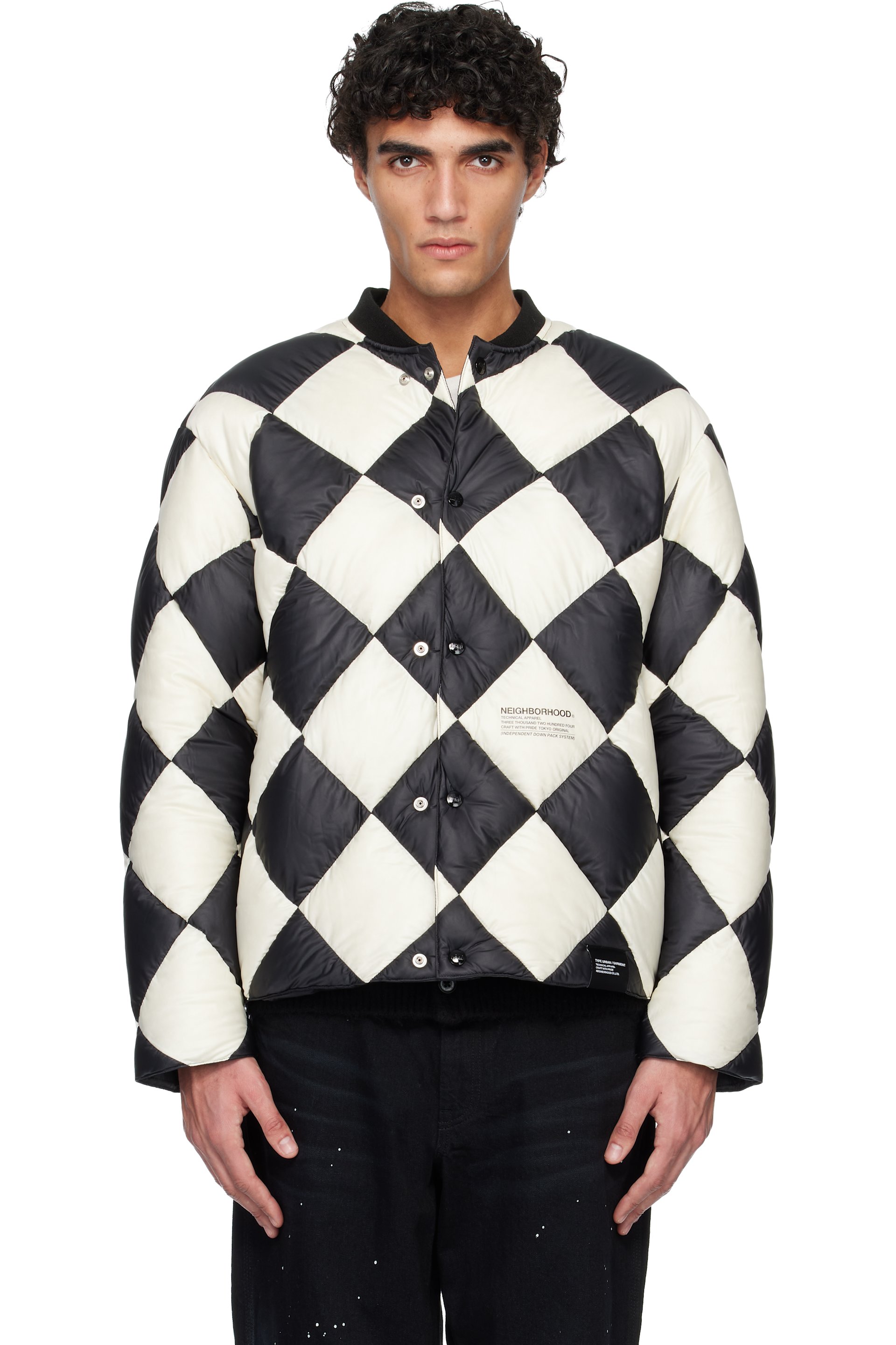 Neighborhood - Black & White Checker Down Jacket