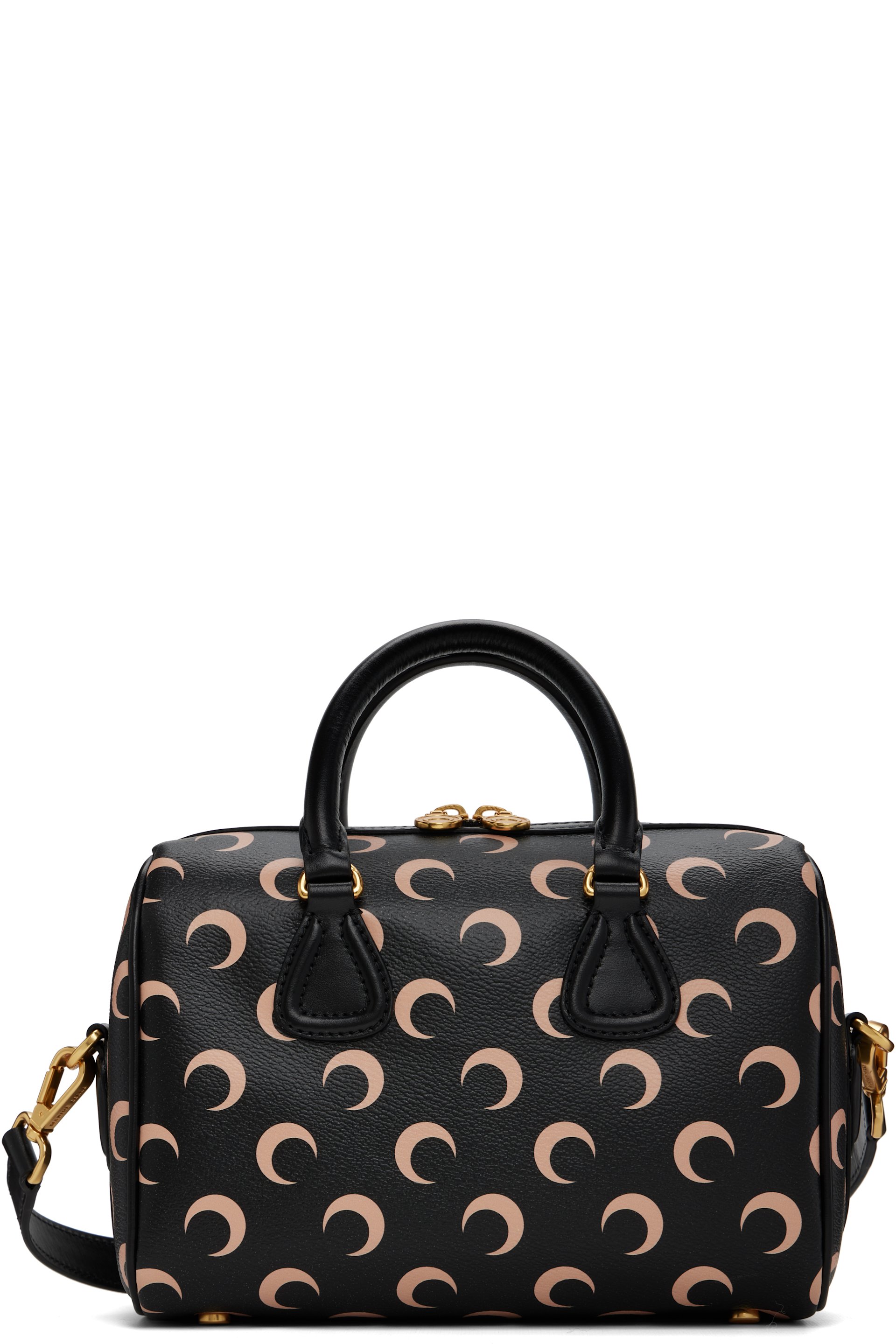 Marine Serre - Black & Tan Moon Canvas Strike Bag