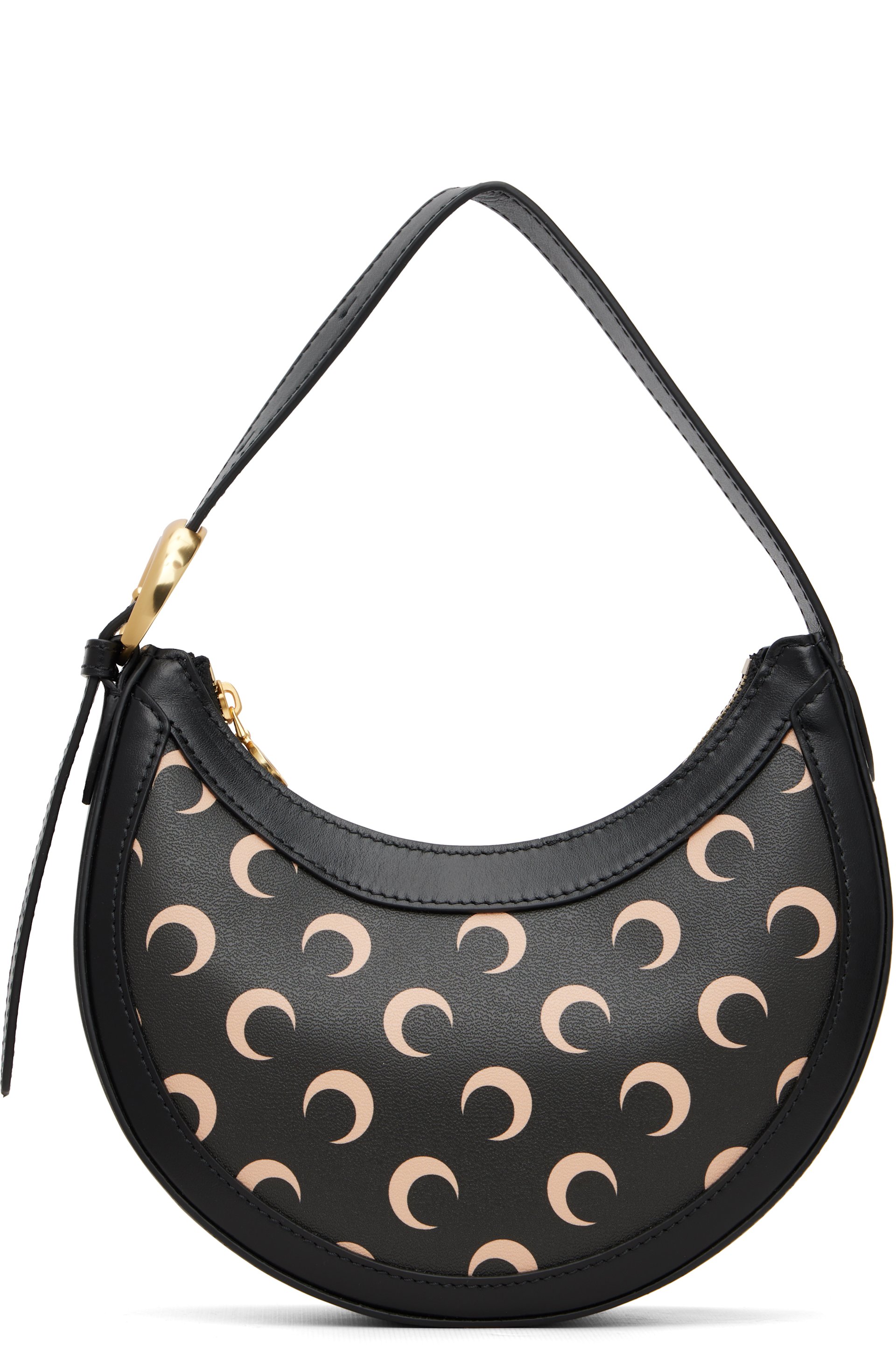Marine Serre - Mini sac Eclips noir en canevas à logos de lune