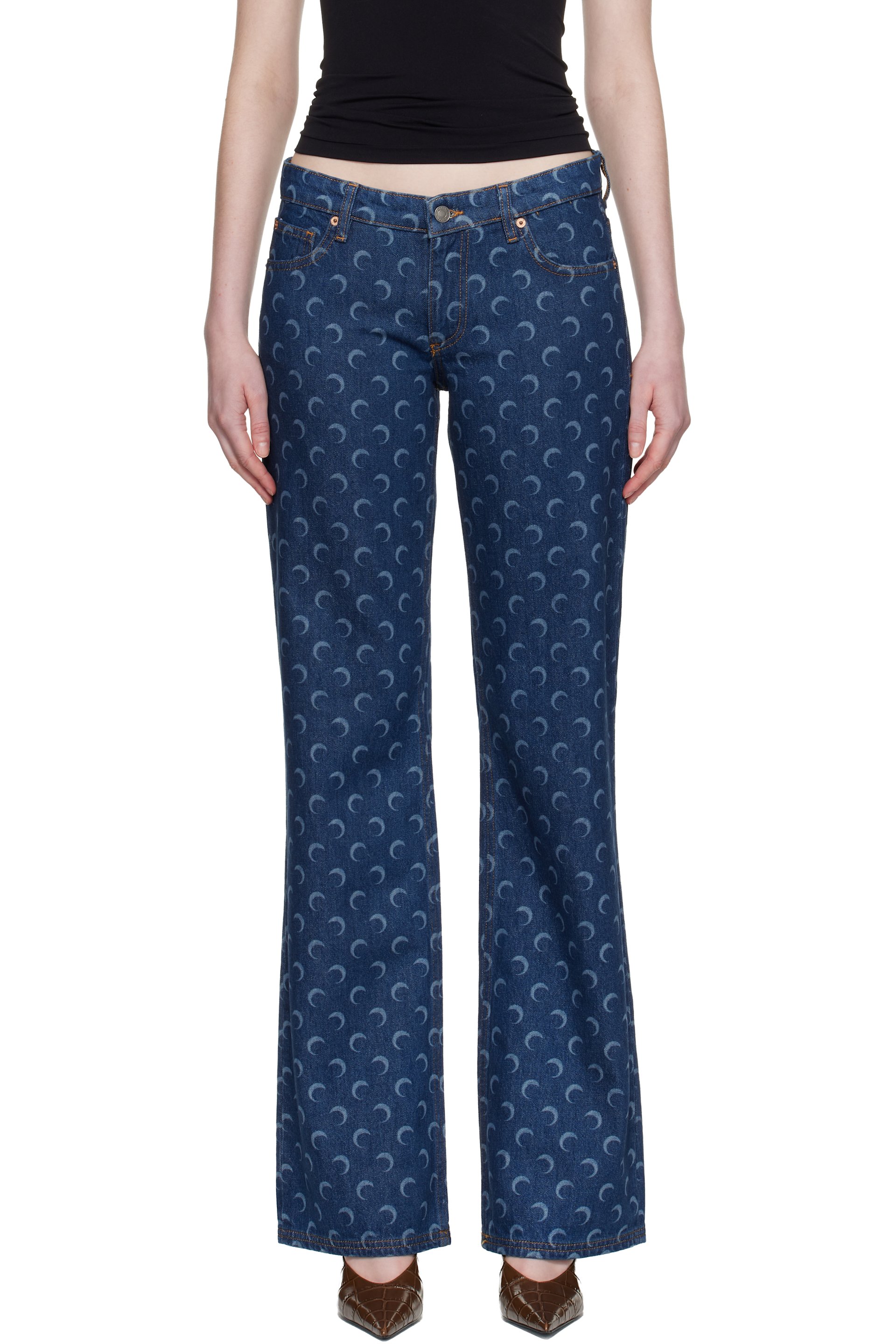 Marine Serre - Blue Flare Jeans