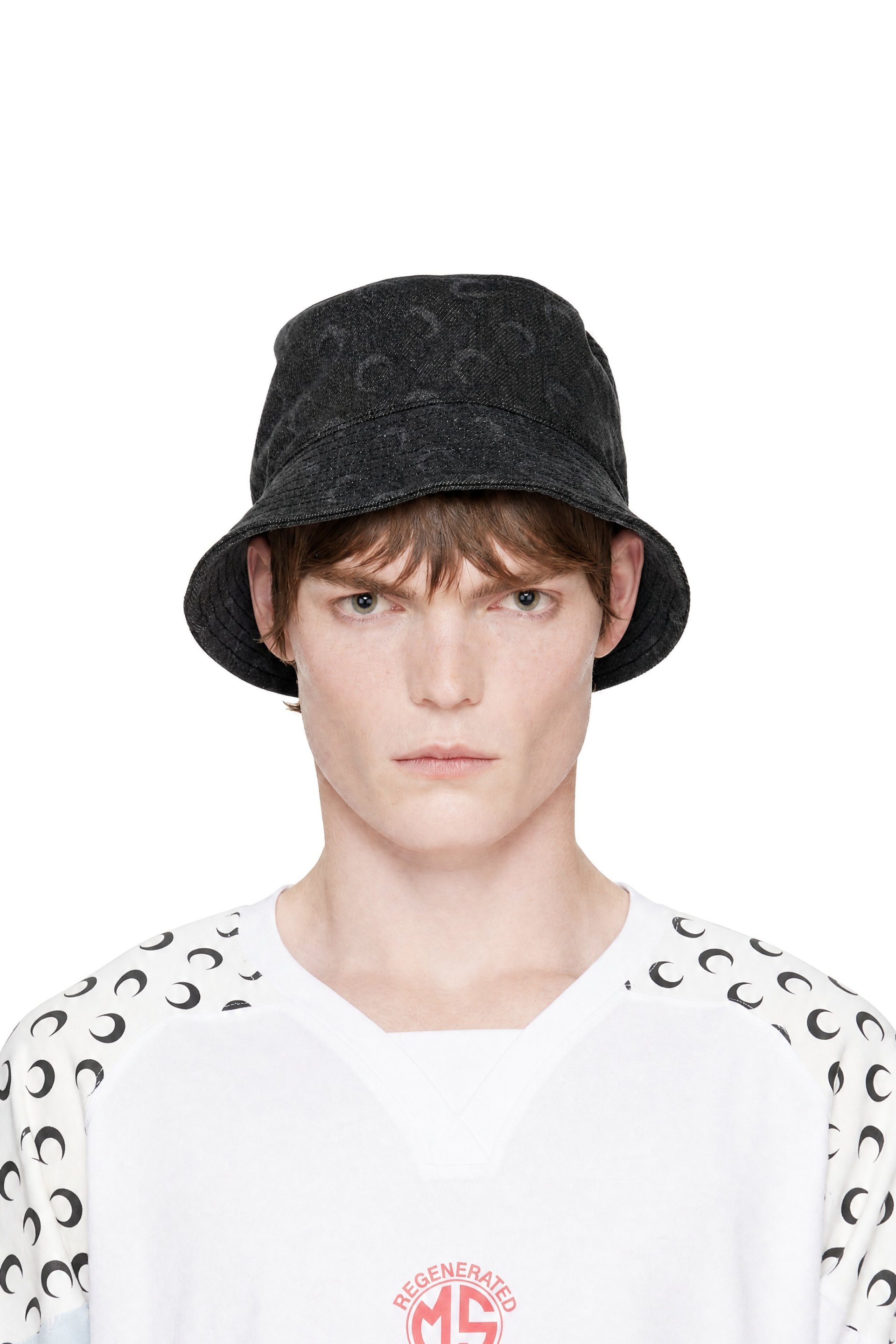 Marine Serre - Gray Moon Laser Denim Bucket Hat