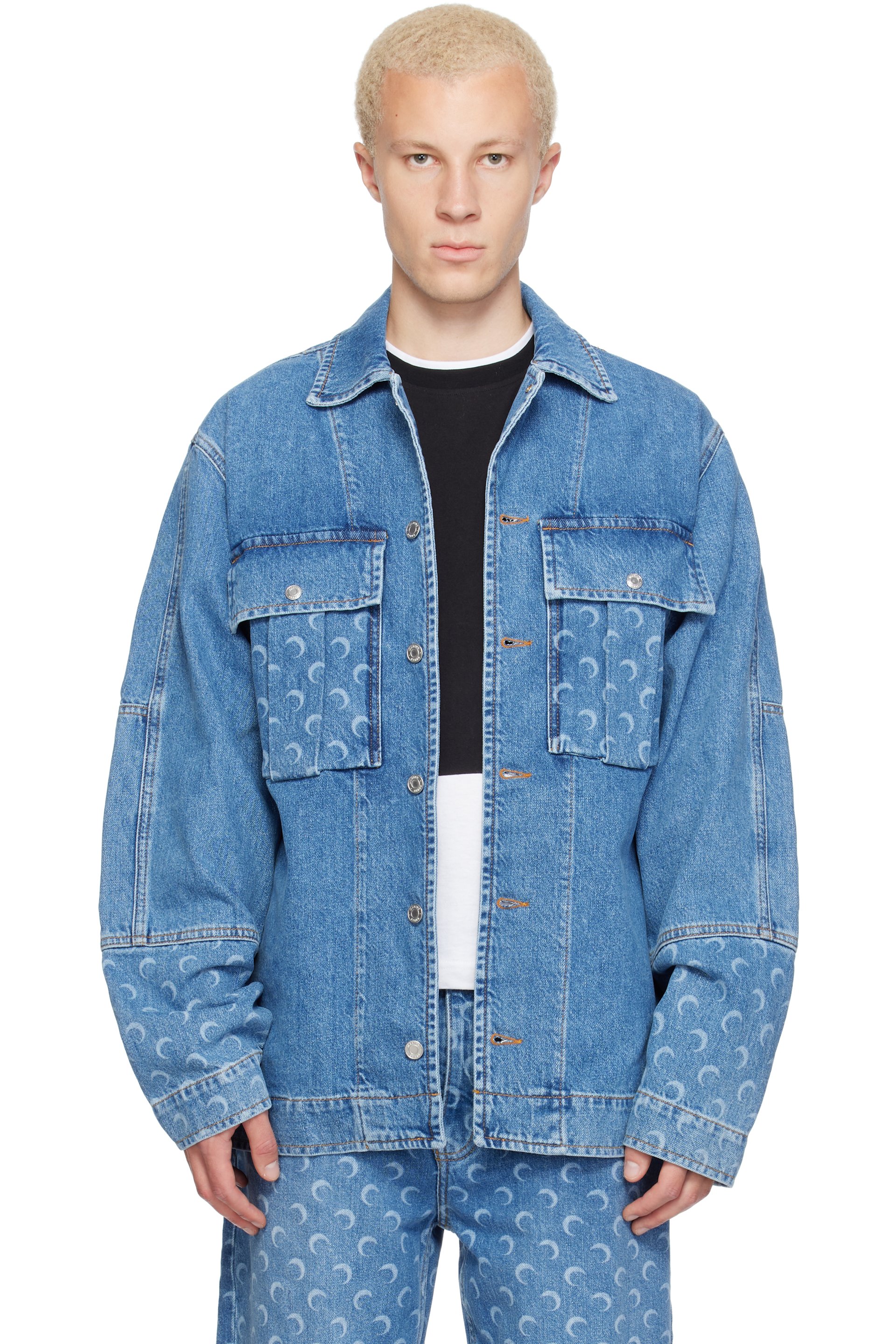 Marine Serre - Blue Denim Trucker Jacket