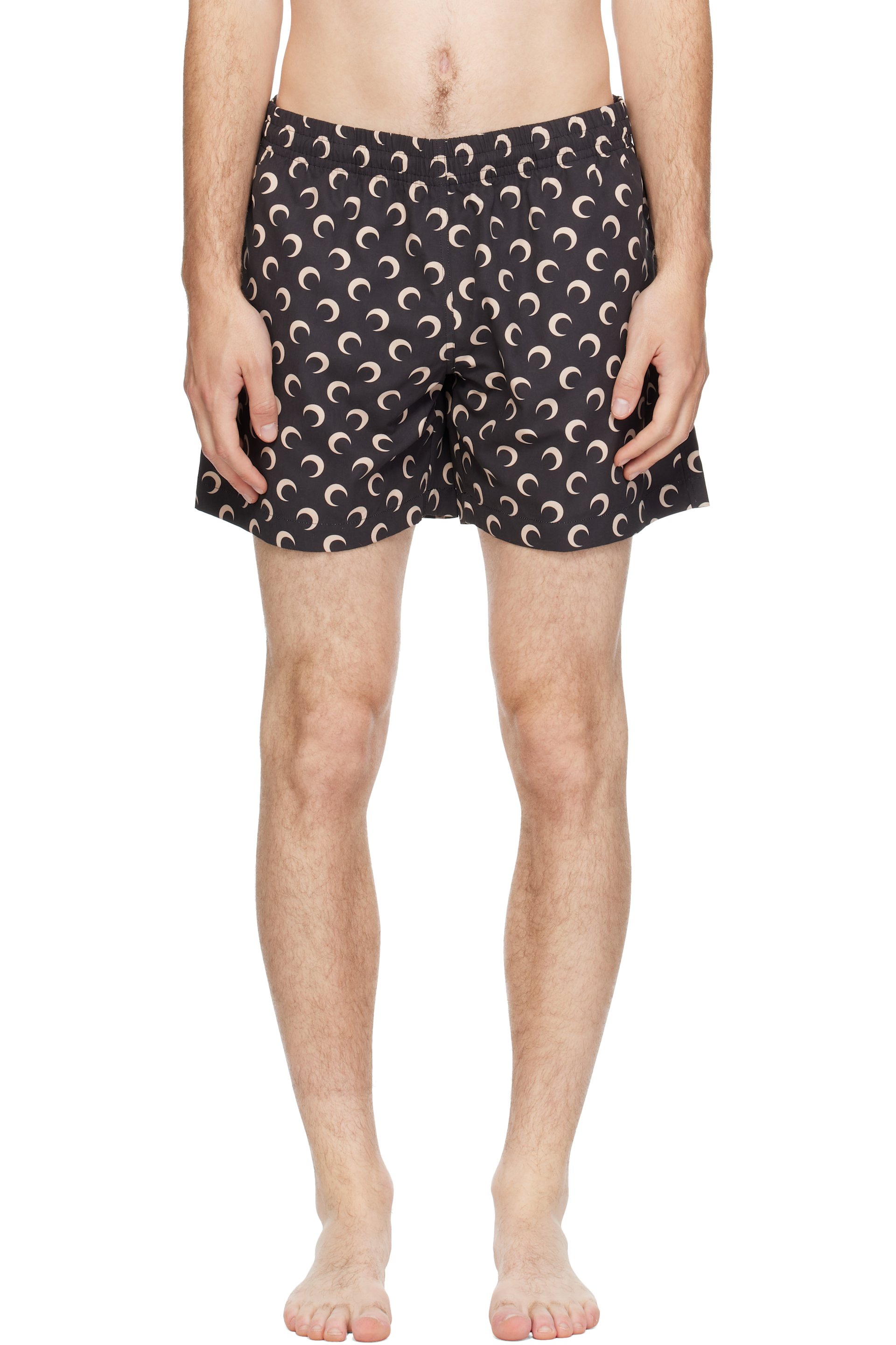 Marine Serre - 黑色 Moon Printed 泳裤